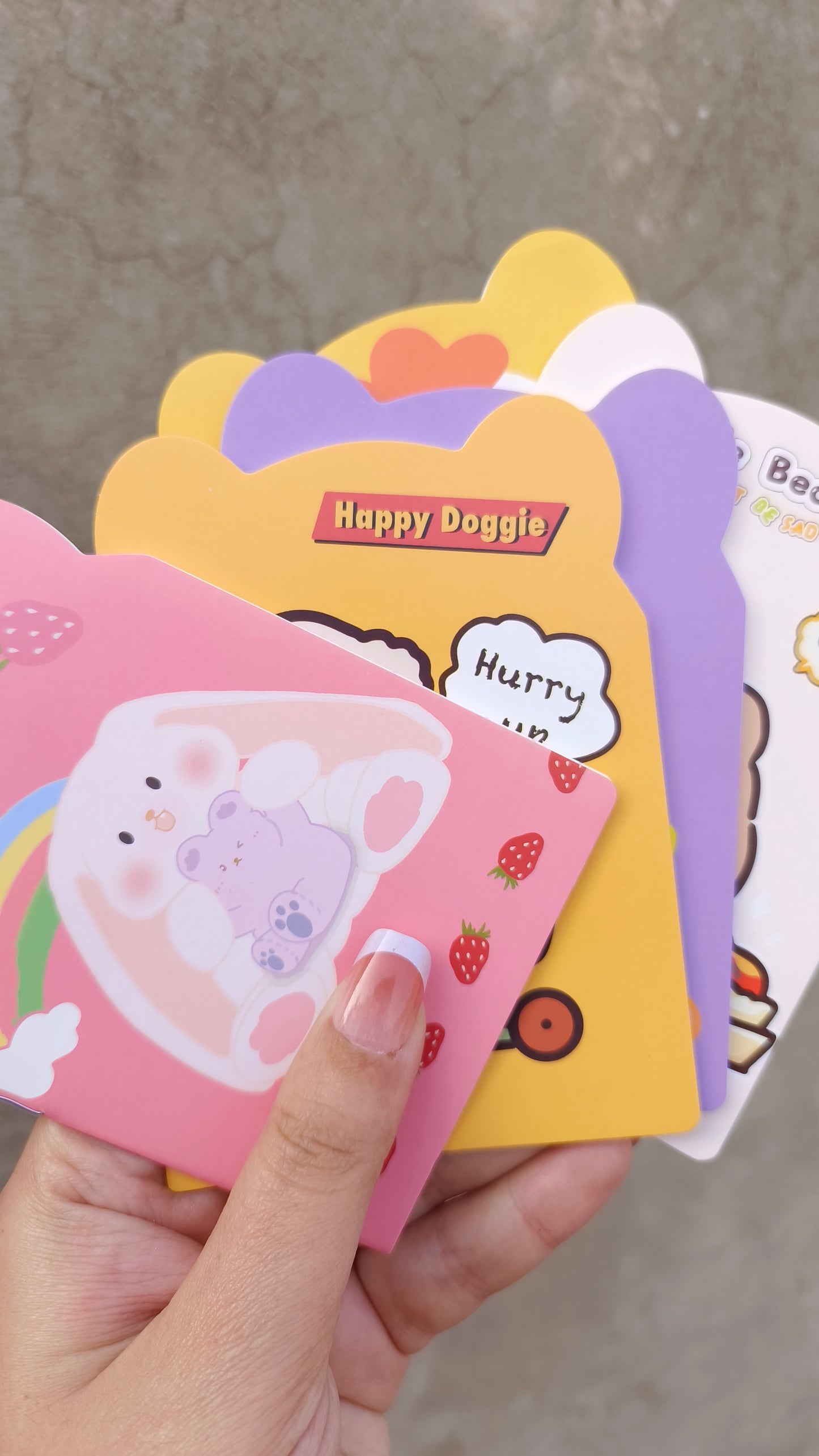 Cute Cartoon Mini Notebook – Pocket-Sized Journal with Bookmark Feature"