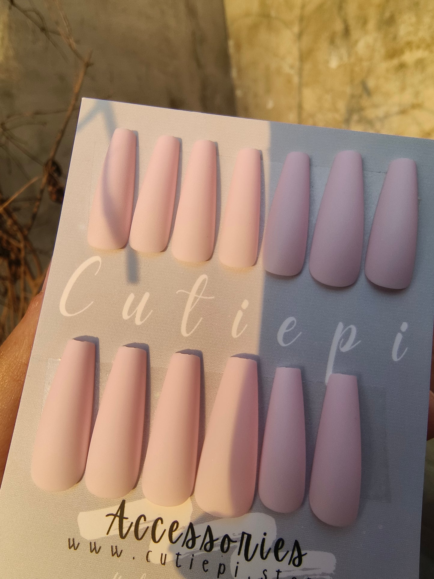 Blush Elegance Matte Nail Set – 24pcs with Kit