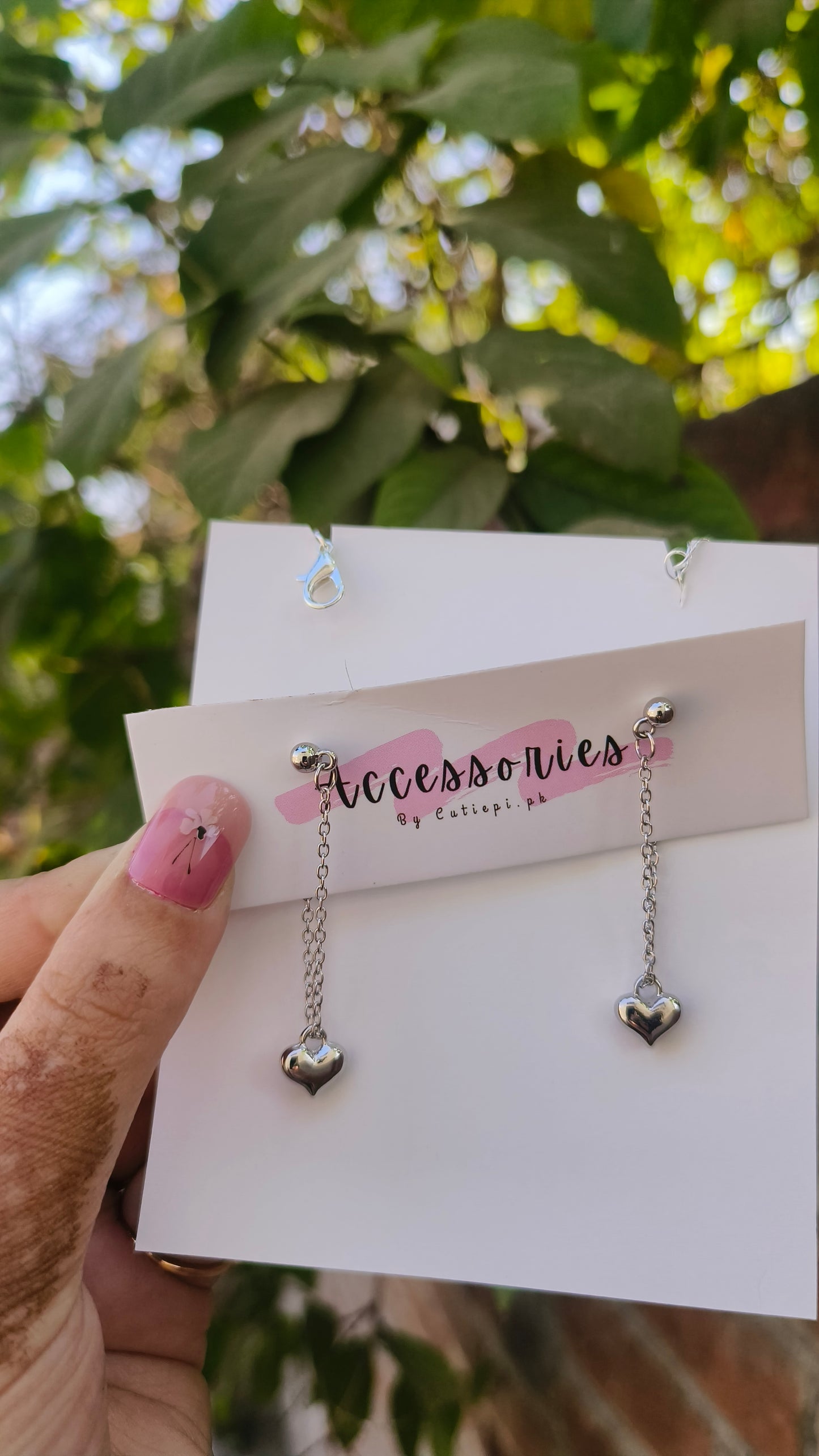 Long Chain Heart Earrings – Silver Elegance Flat 50% off on New Arrivals - On our 10k Followers Celebration - For 24 hrs only