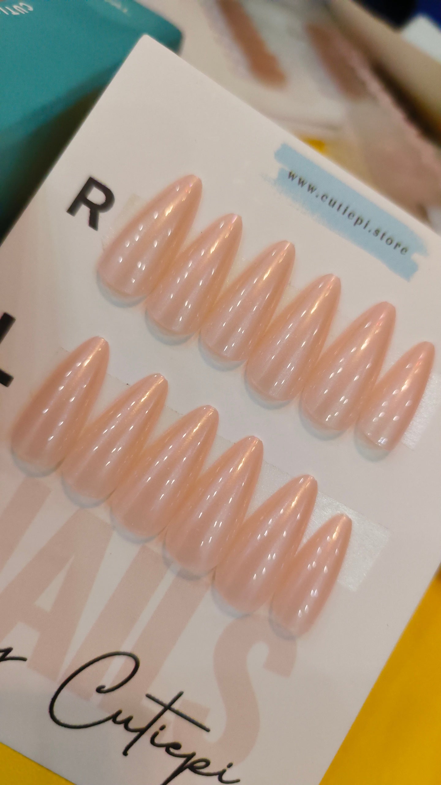 Glossy Nude- Trending Hania amir inspired nails 24pcs with application kit
