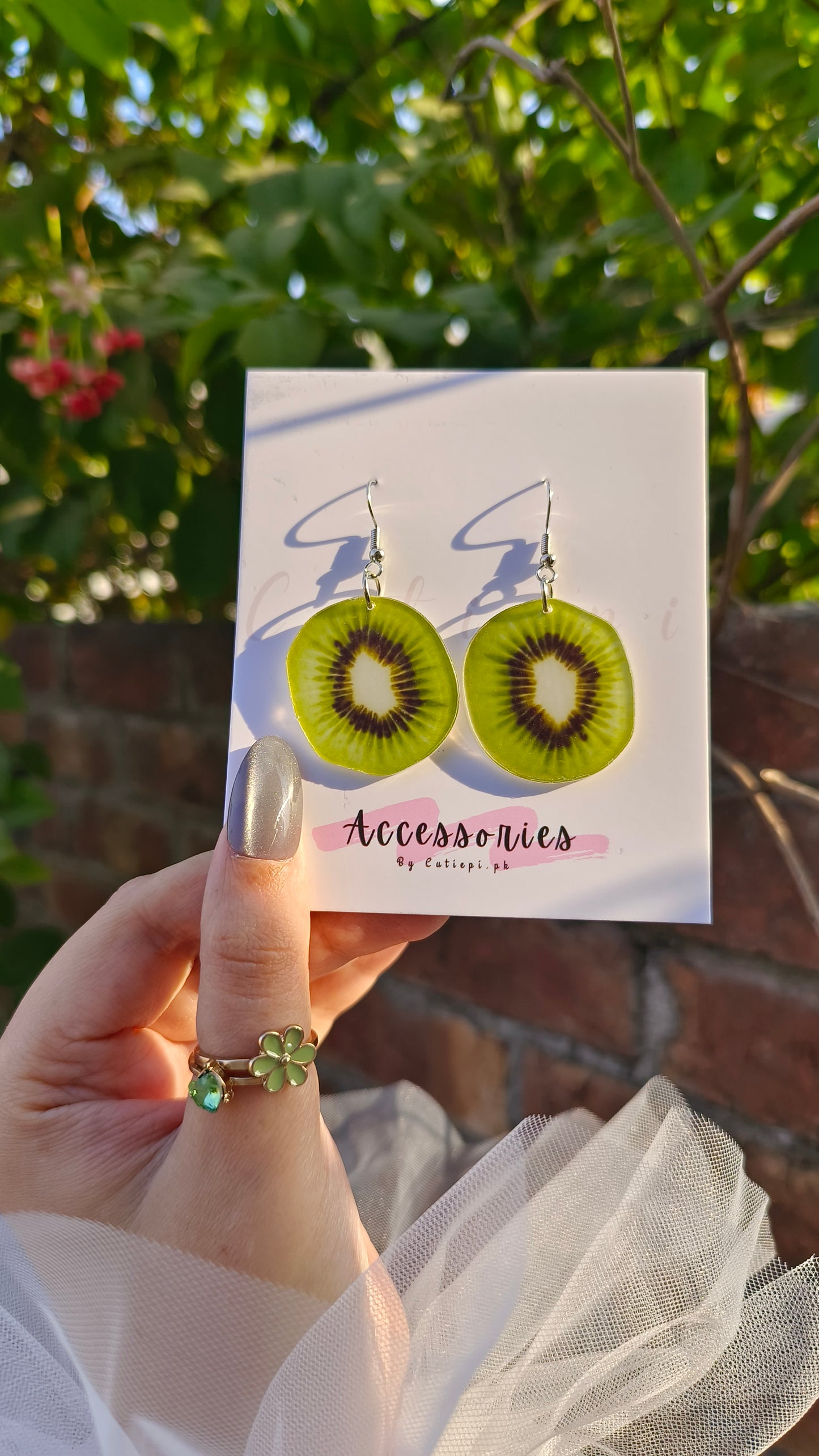 Kiwi Fruit Resin Earrings – Fun & Fresh Dangle Earrings for Women