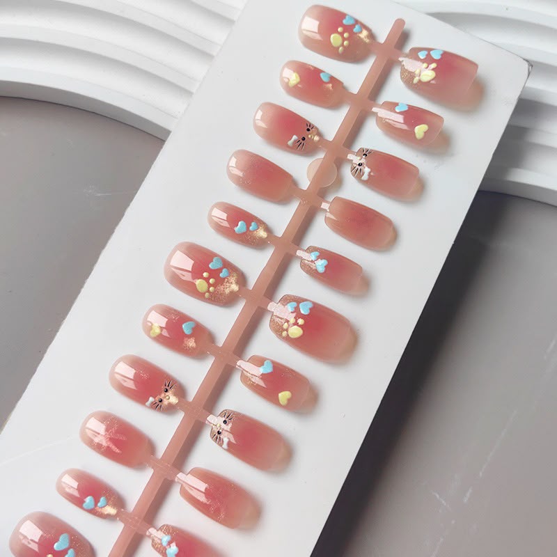 Gold shine- 15 pcs Cat eye Nail set with Application kit
