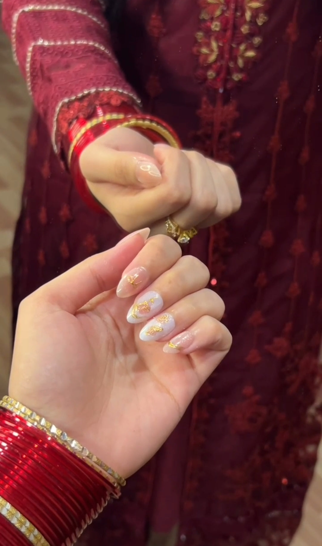 Royal Bride- Handmade Cat eye Nail set with Application Kit (Eid Special)