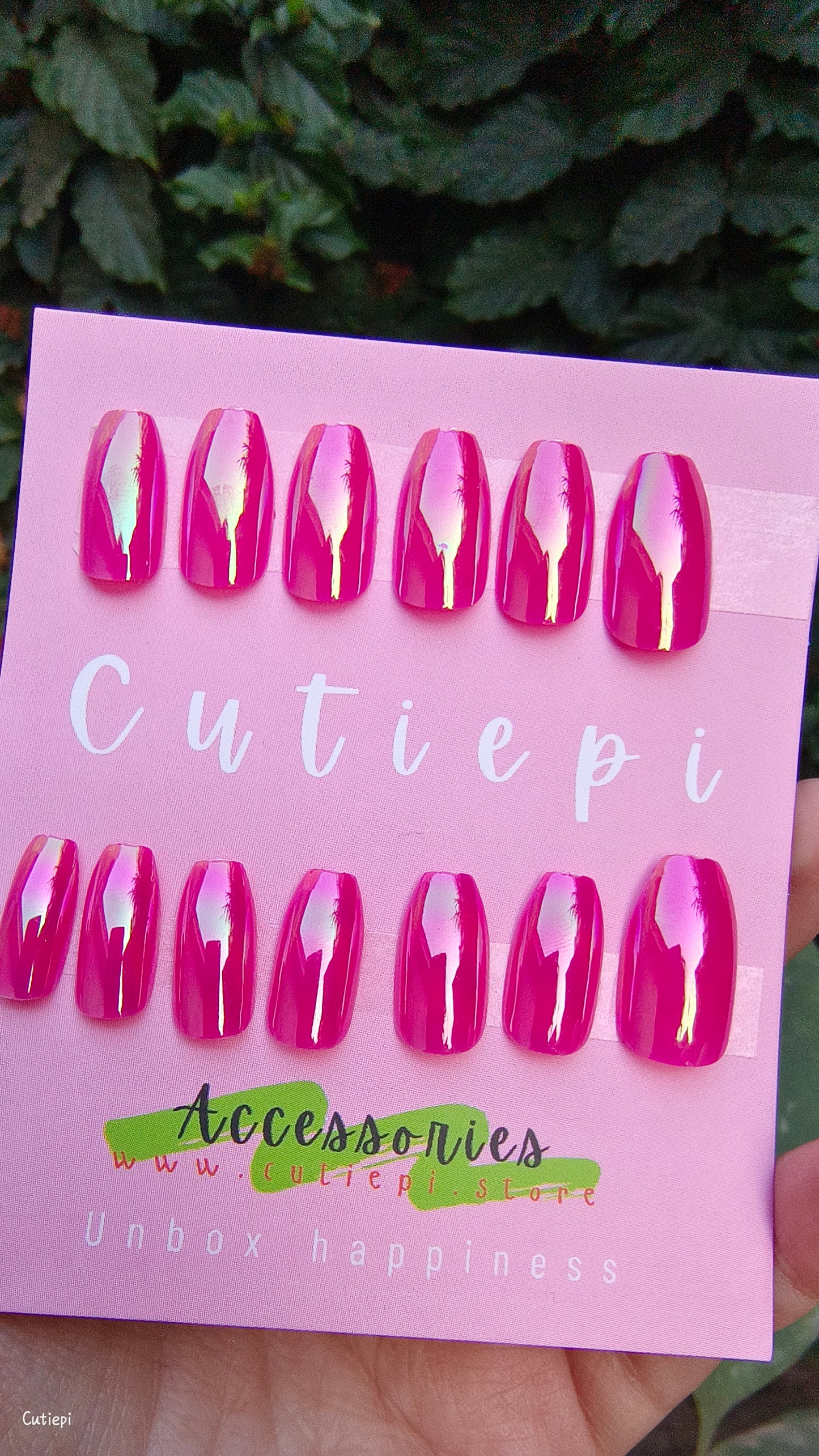 Rosé Glow – Pink Monochromatic Shiny Rectangular Nails (24pcs with Application Kit)