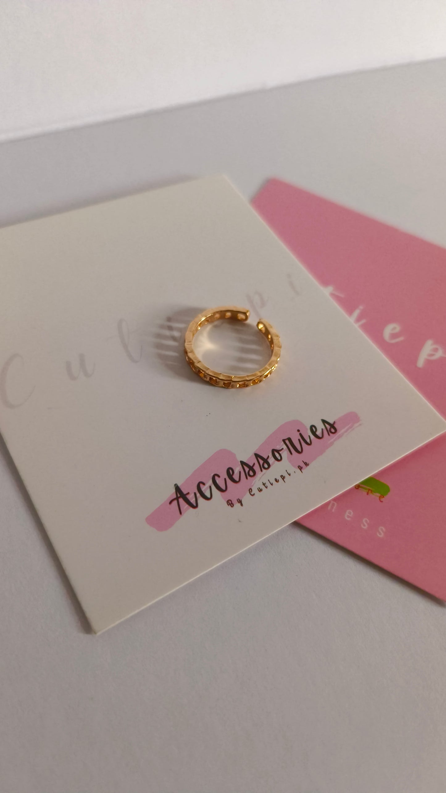 Gold-Plated Adjustable Round Ring