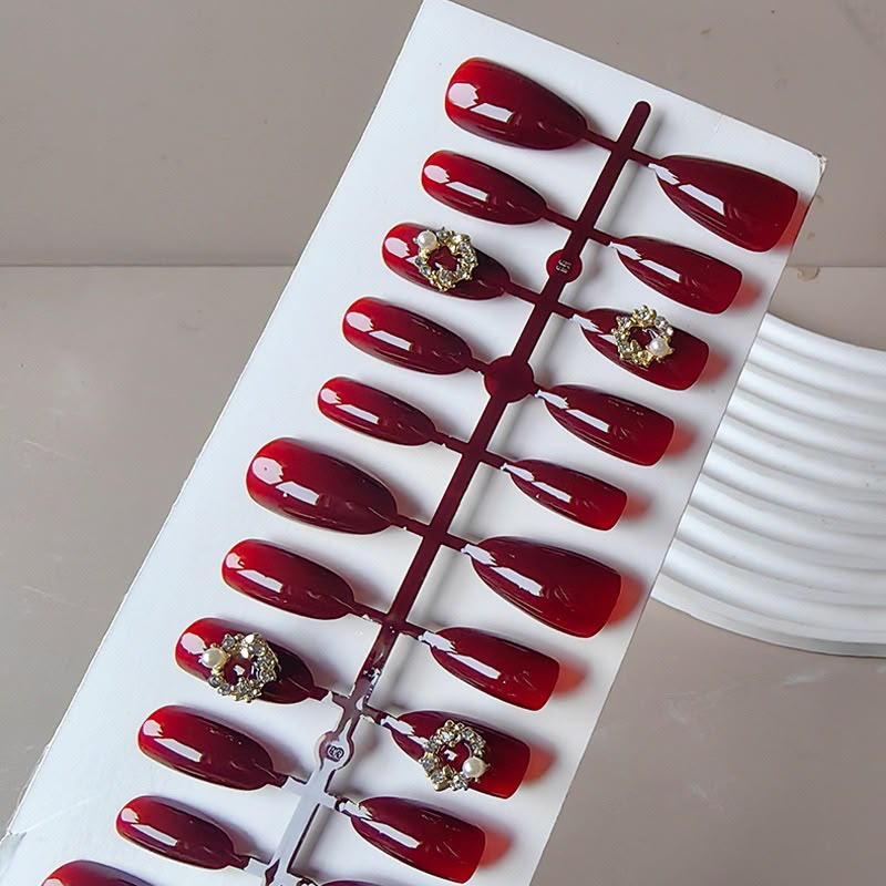 Cute Red- 15 pcs Nail set with Application kit