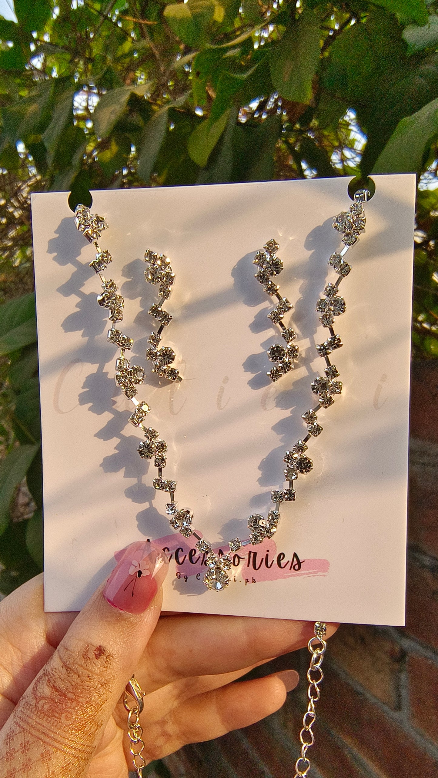 ✨ Elegant Silver Cubic Zirconia Tennis Necklace Set – Boho Chic Jewelry for Women 💎