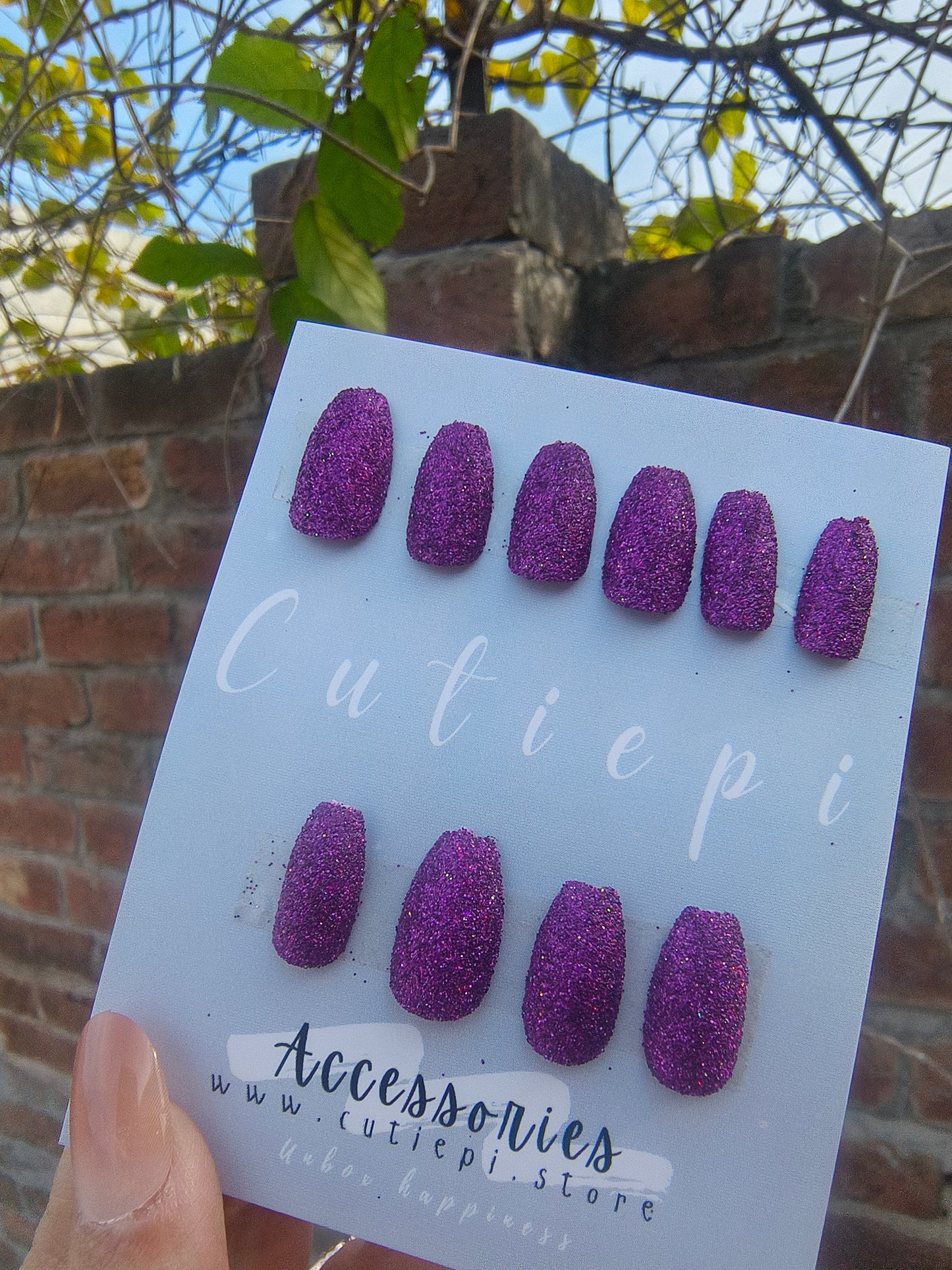 Royal Amethyst – 24pcs Elegant Purple Nail Set with Application Kit