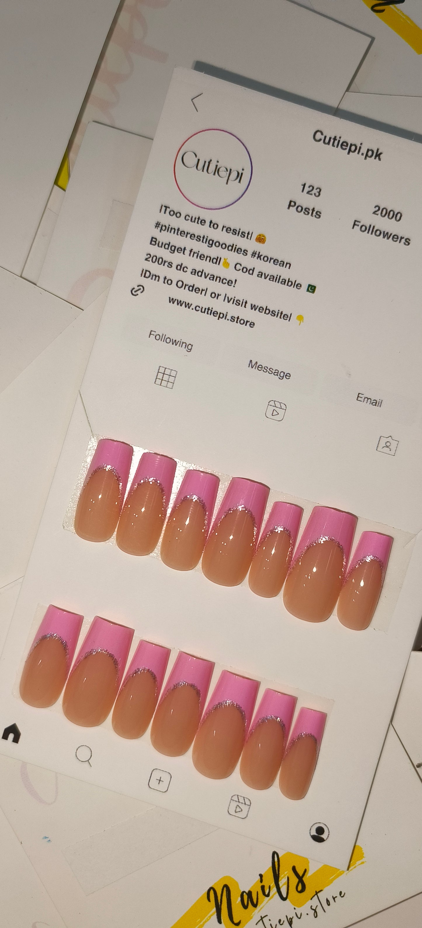Glitter French Tips- 6 Variants 24pcs with Free application kit