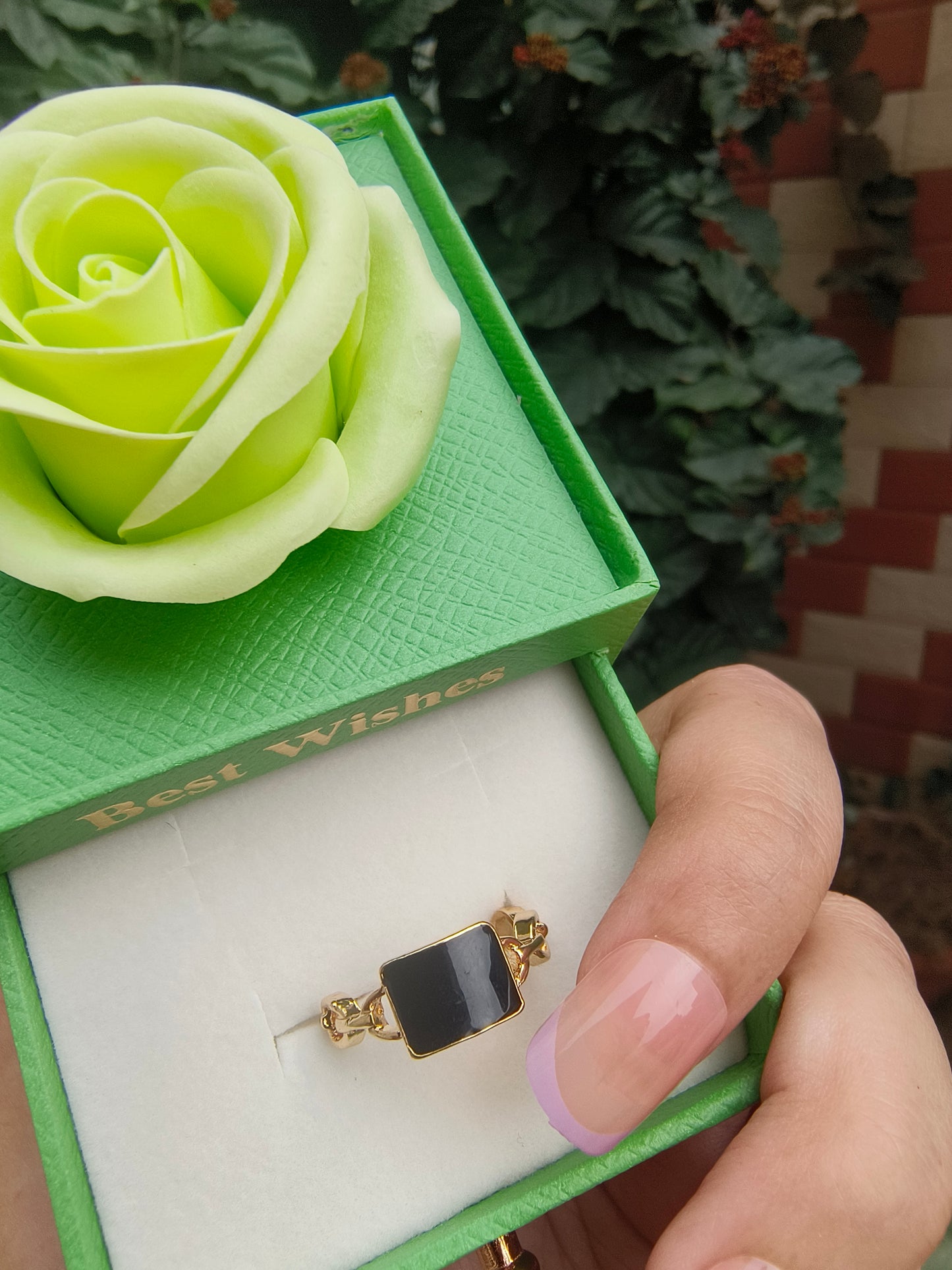 Sleek & Minimal – Small Black Stone Ring