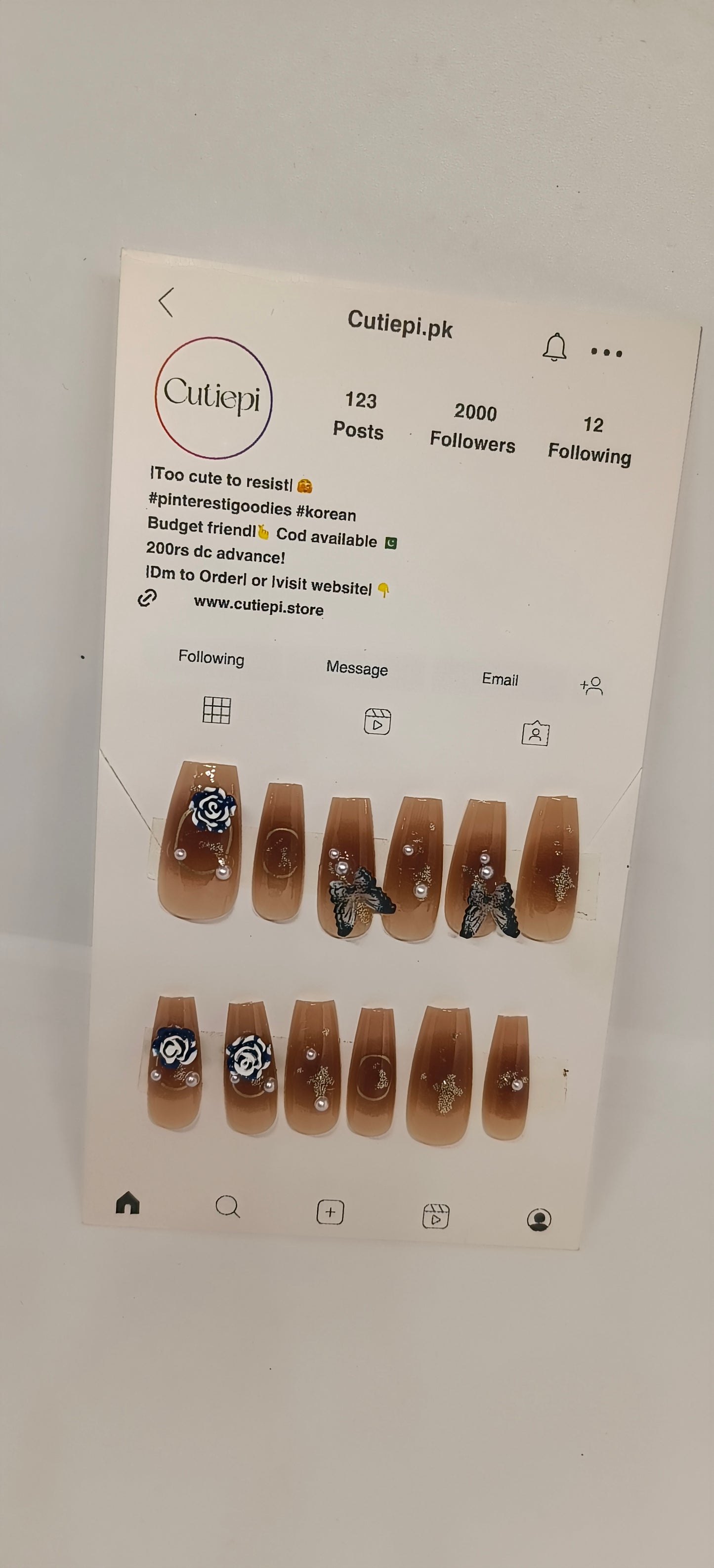 Rosy Mocha- 24pcs nail set with Application Kit