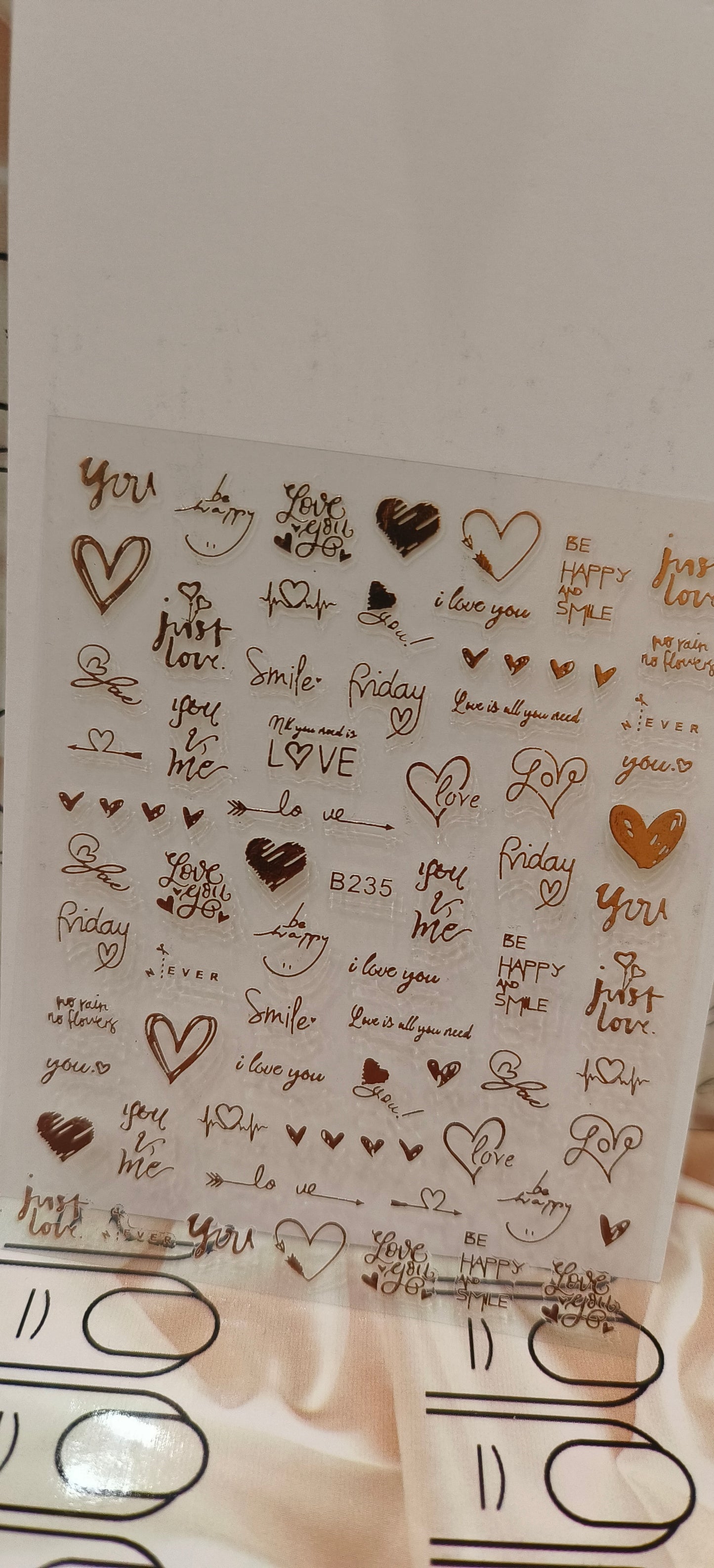 Nail art sheet 3d - Heart Shine