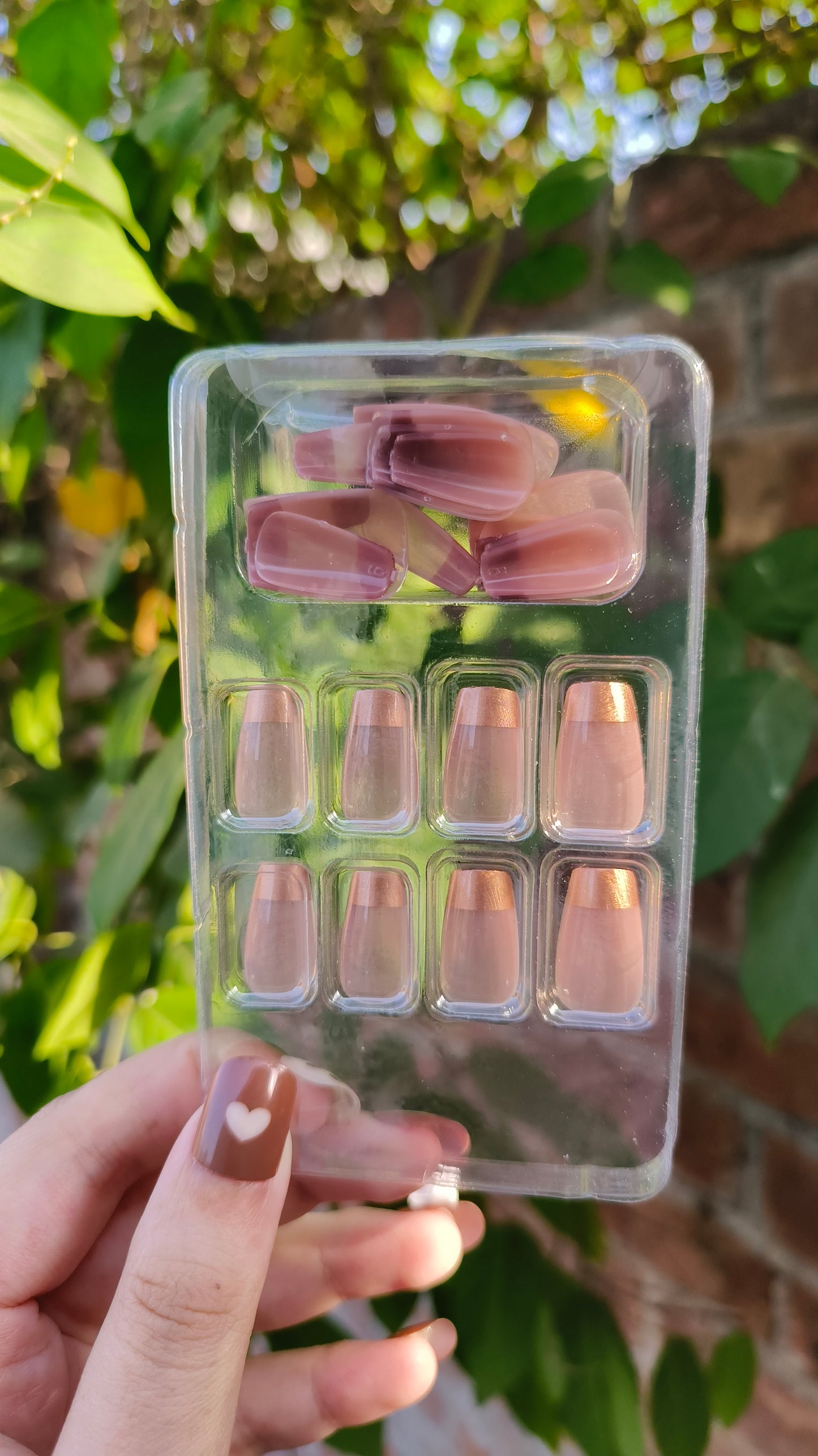 Golden Elegance: Nude French Tip Press-On Nail Set (24 Pcs)"