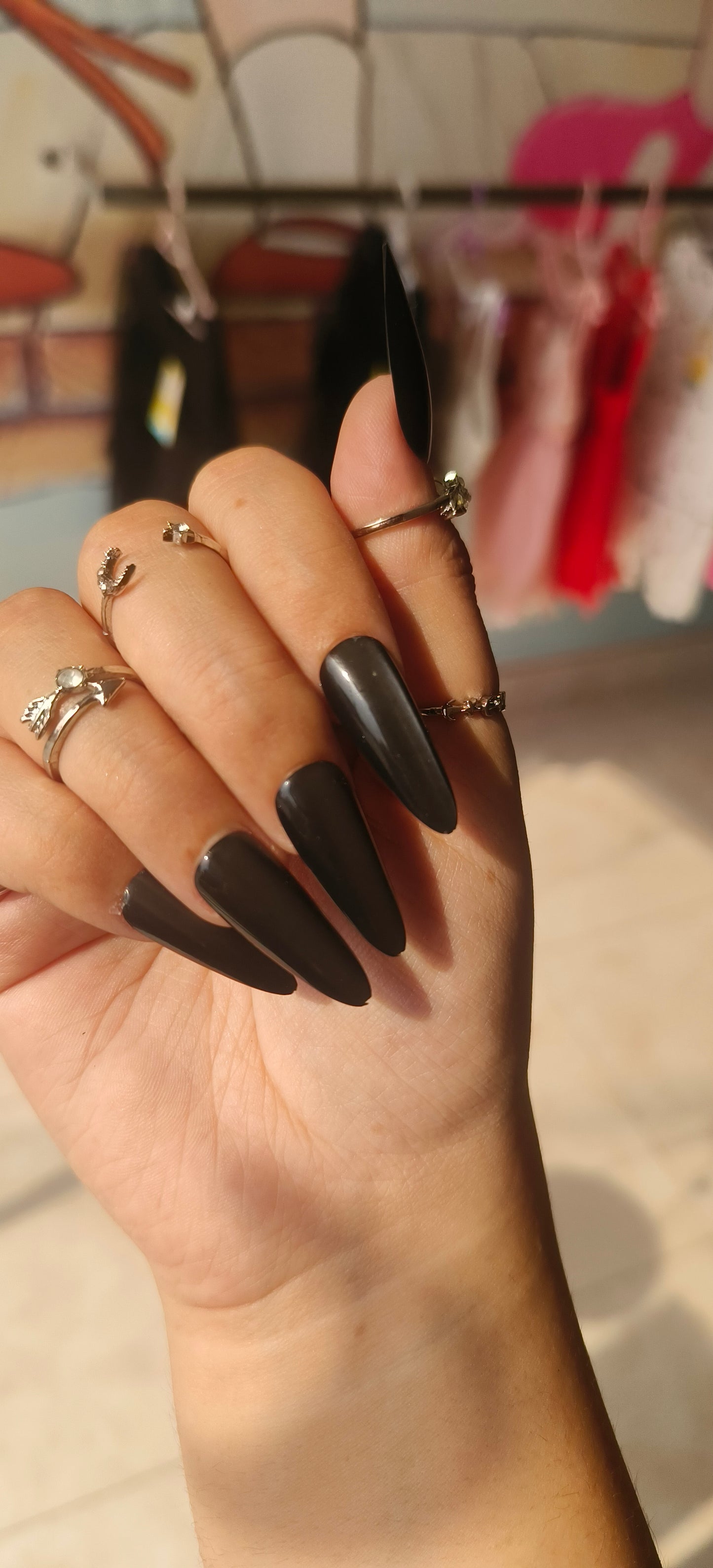 Black beauty Cat eye nails- 15pcs with Application Kit