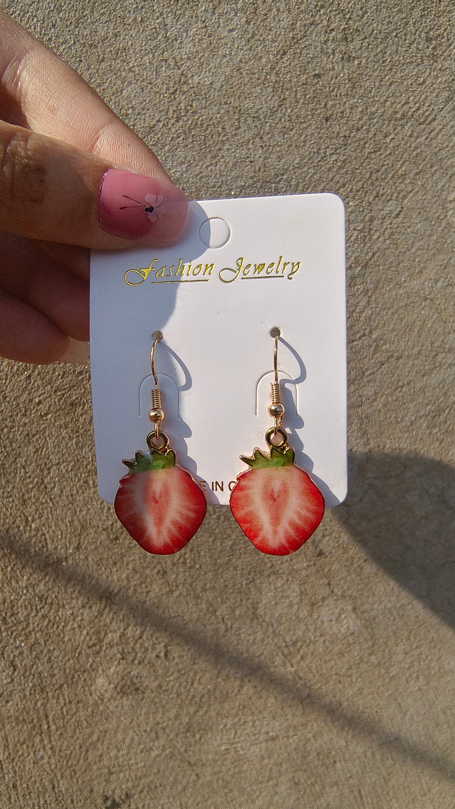 Strawberry Metal Earrings – Sweet & Stylish