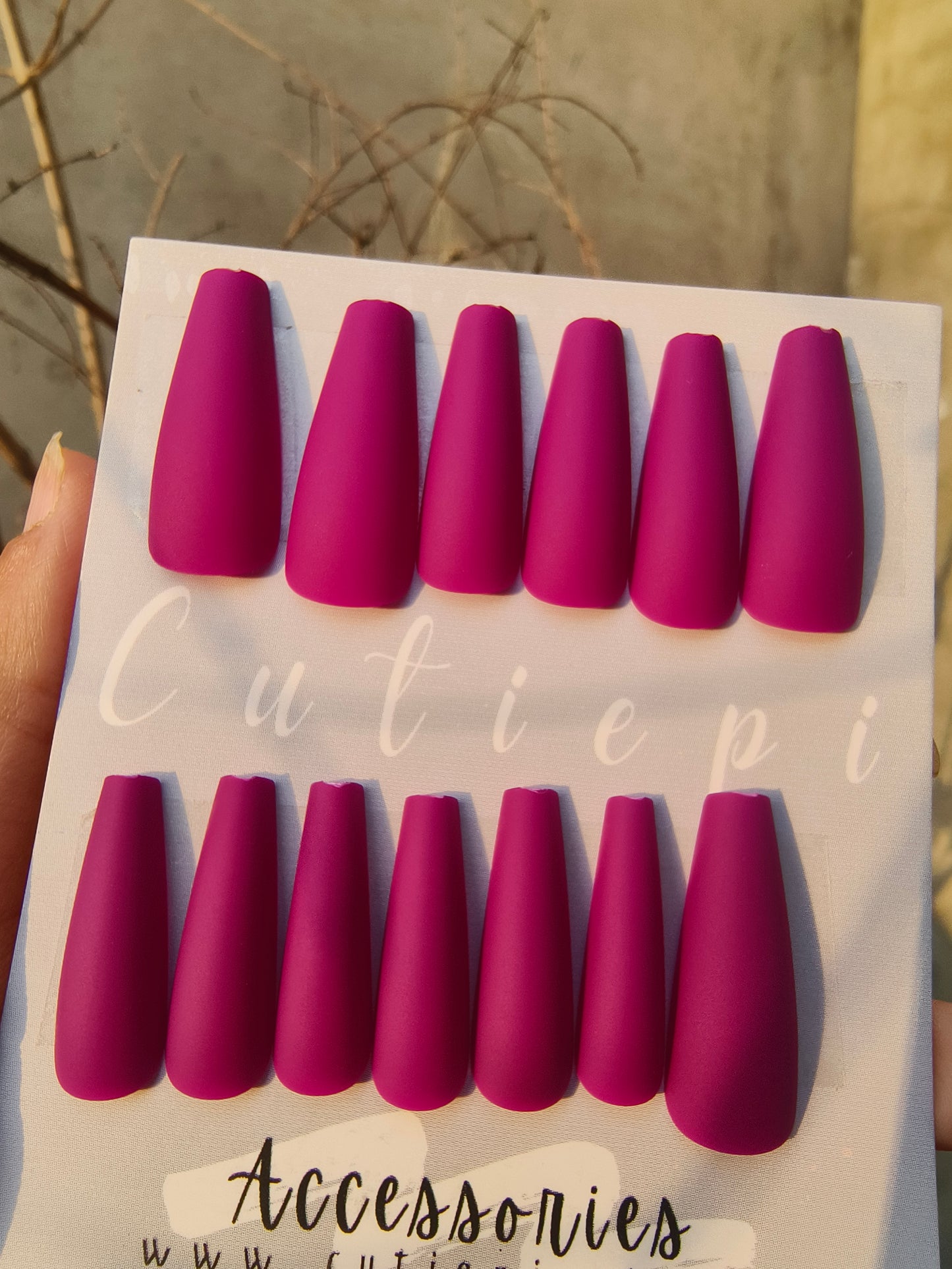 Royal Plum Matte Nail Set – 24pcs with Kit