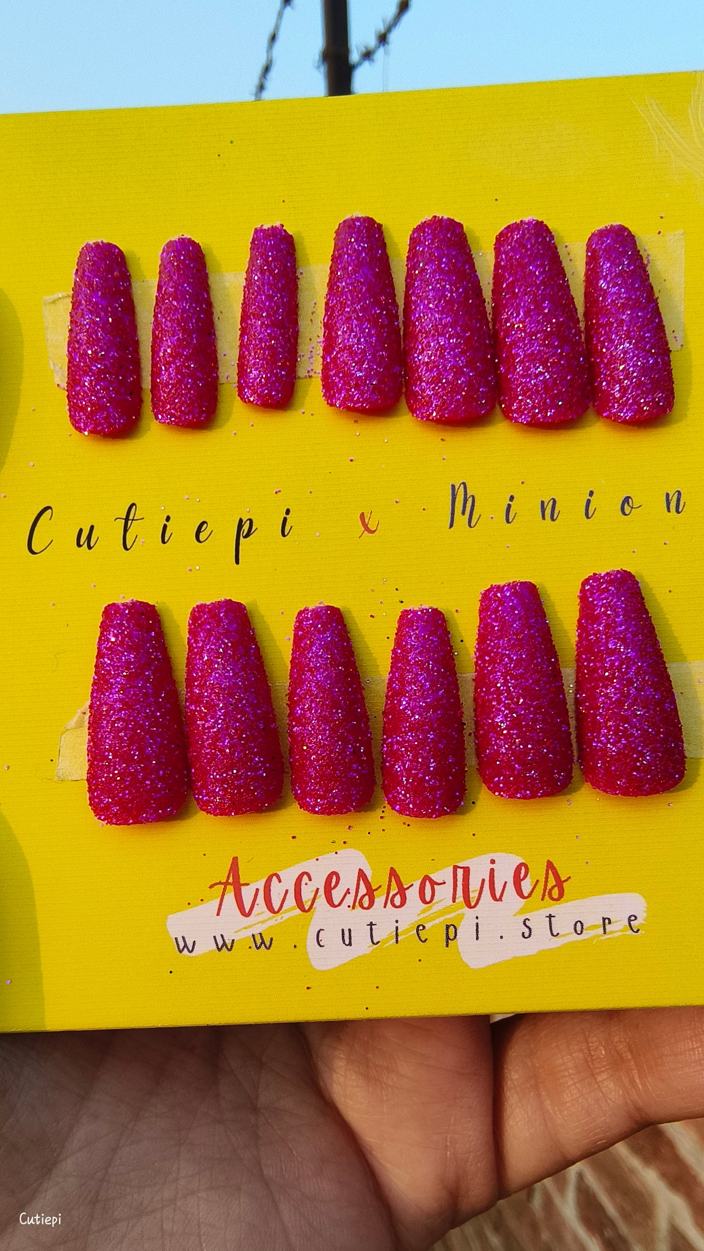 Lavender Luxe - 24pcs Full Glitter Light Purple Rectangular Nails
