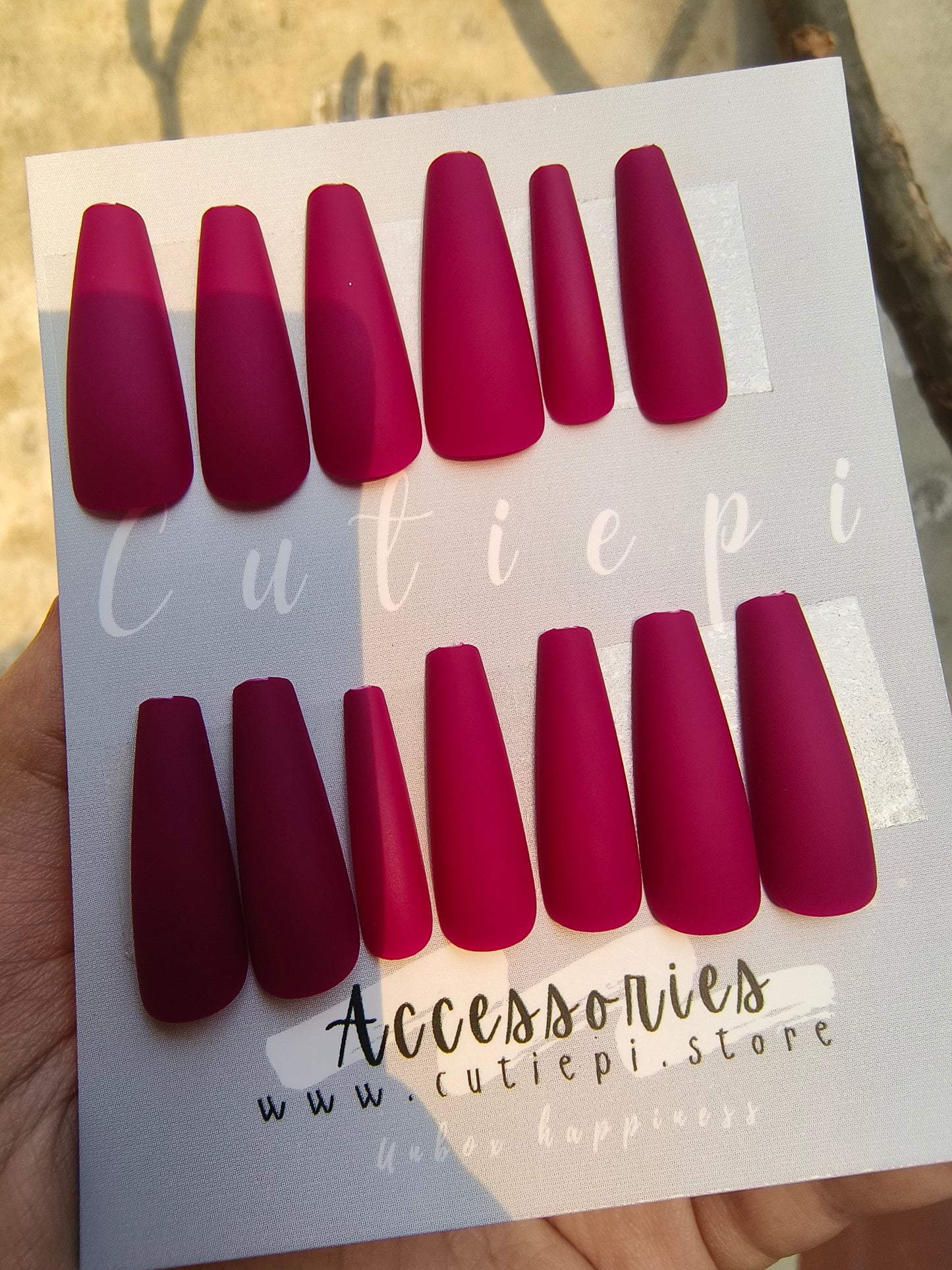 Royal Orchid Matte Nail Set – 24pcs with Kit