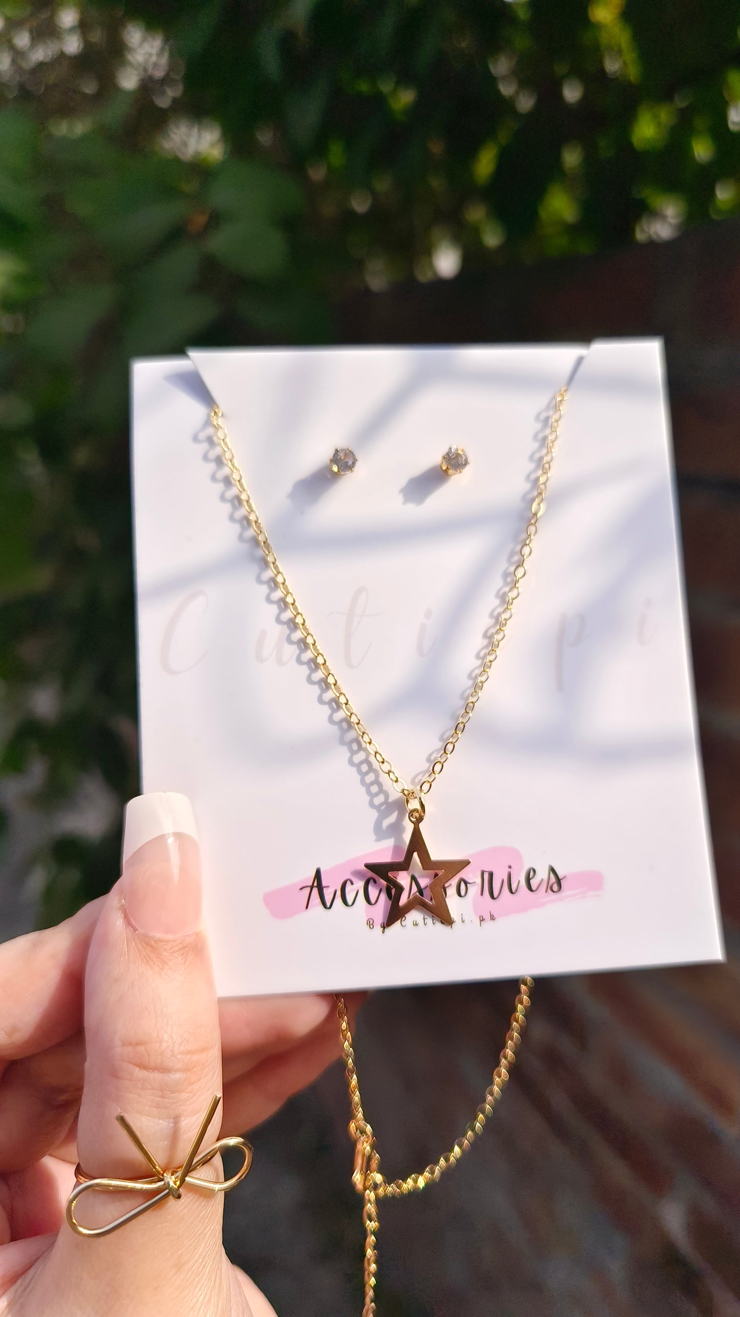 Twinkling Star Pendant set - Gold Plated