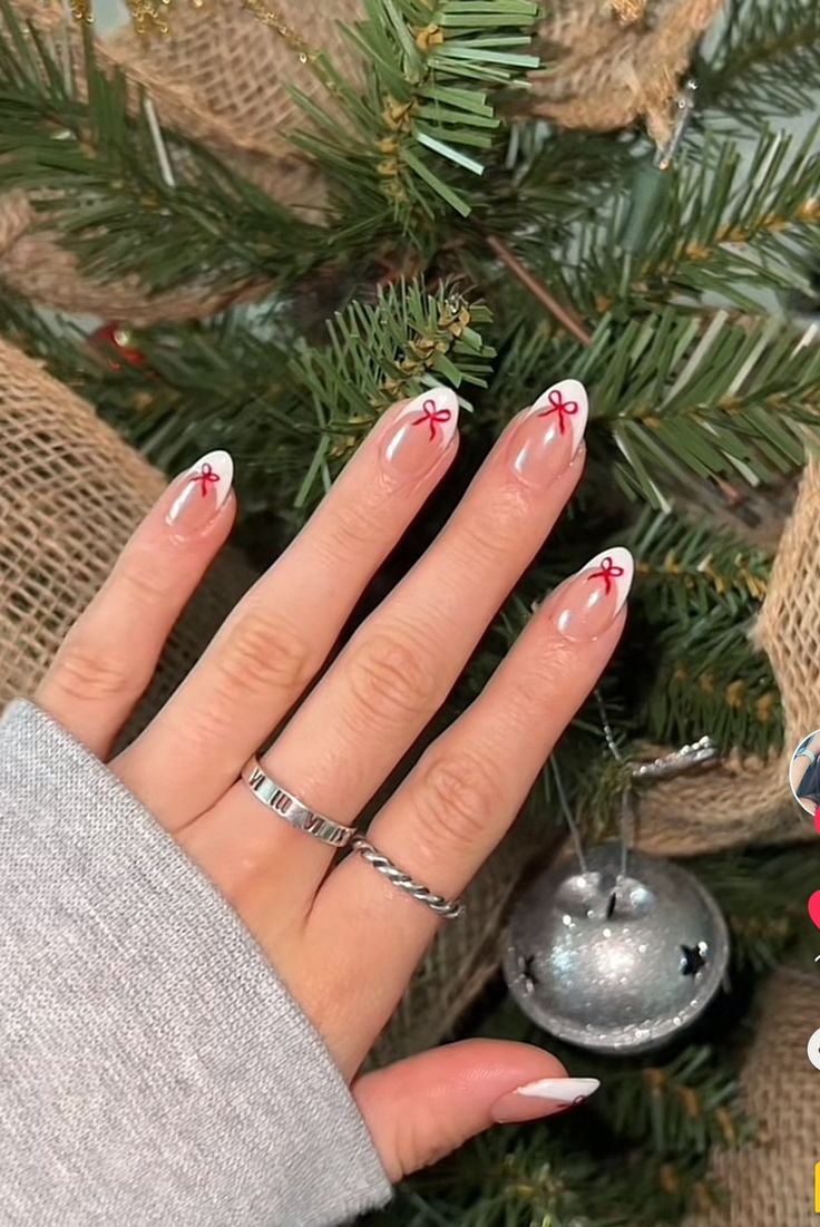 Bow French -20 pcs nails with Application kit