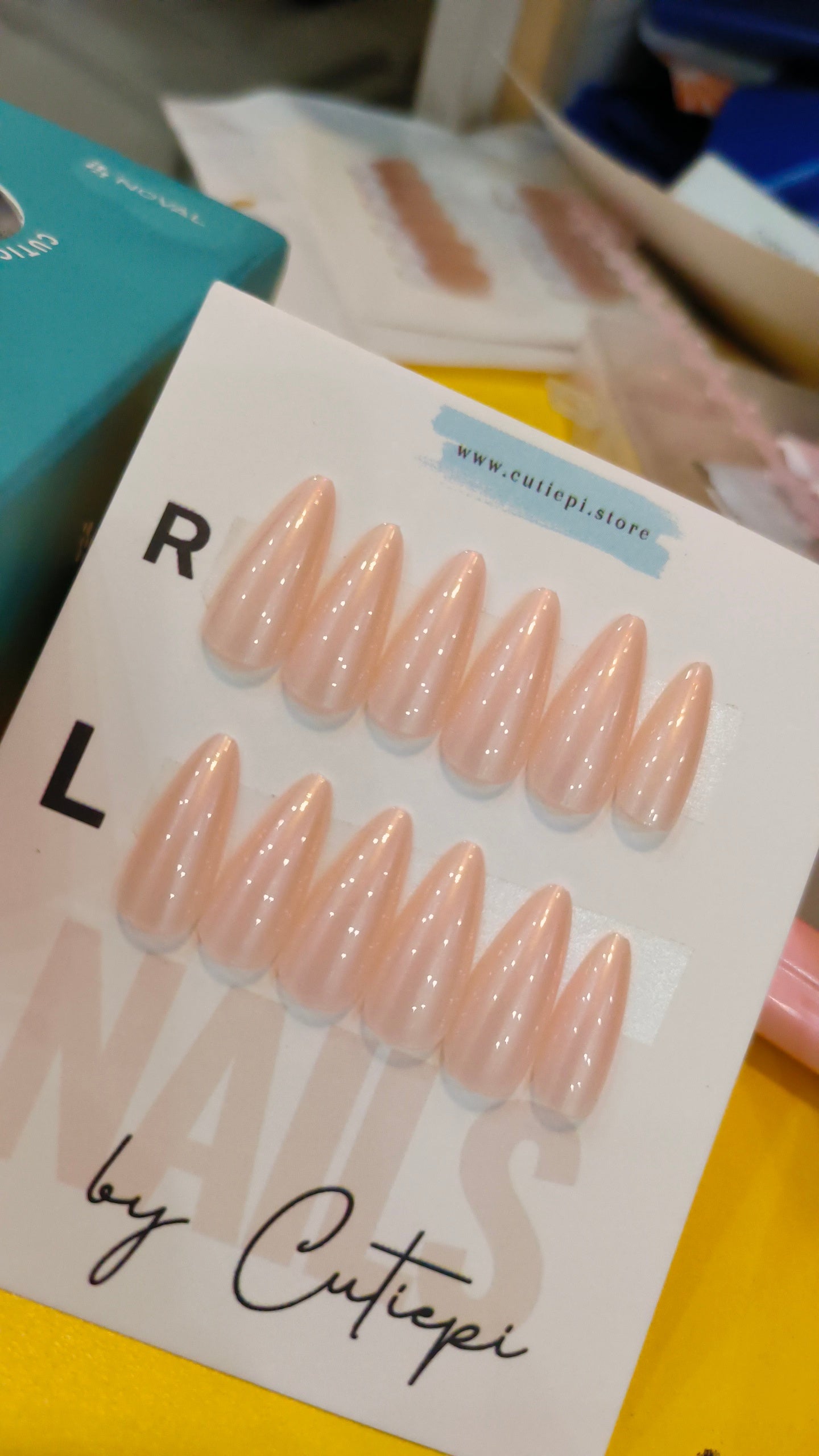Glossy Nude- Trending Hania amir inspired nails 24pcs with application kit