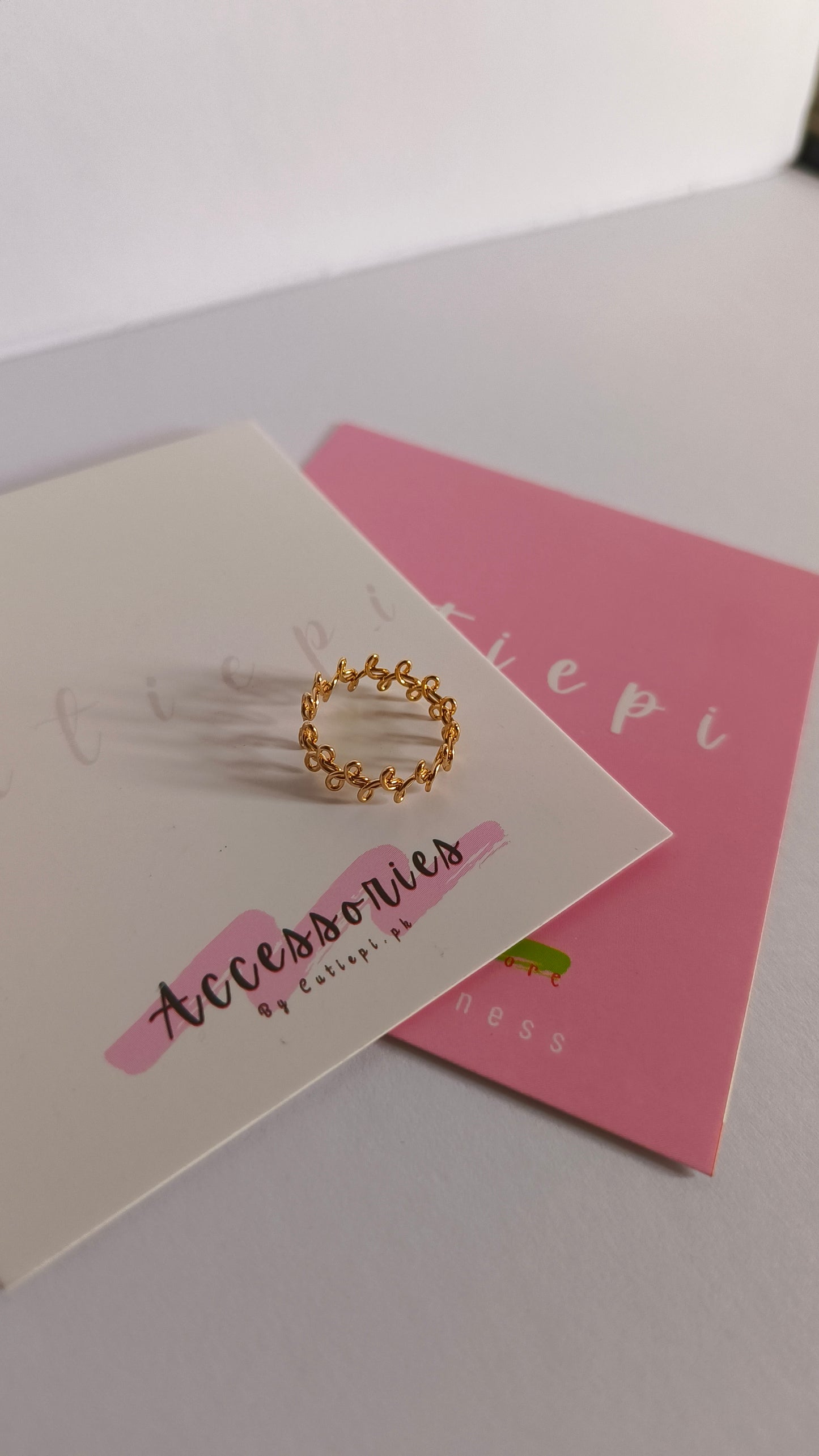 Gold-Plated Round Spiral Ring