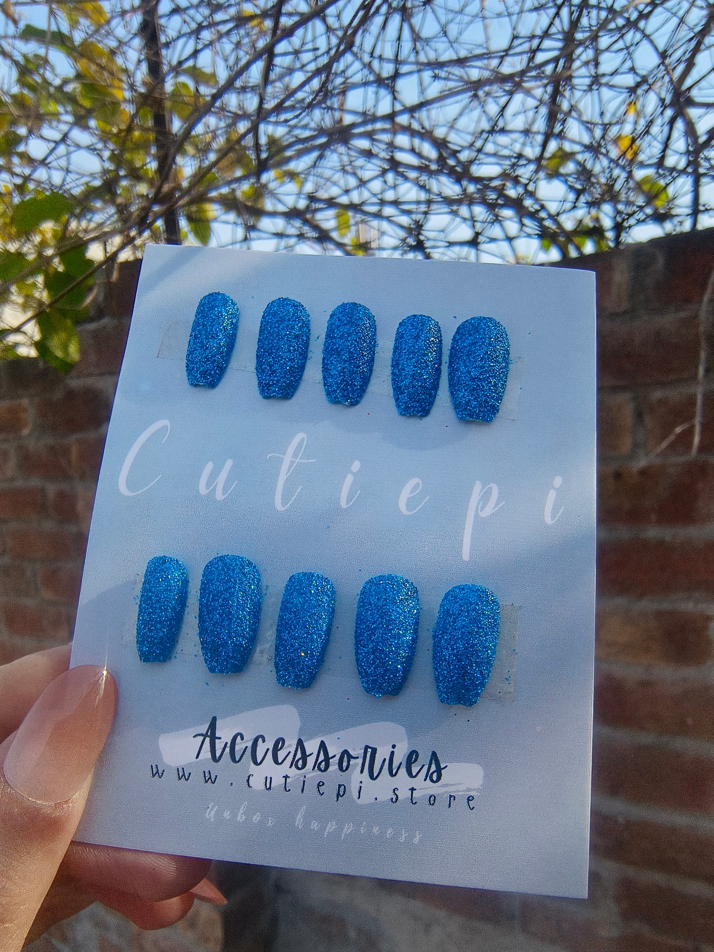 Midnight Blue – 24pcs Deep Blue Nail Set with Application Kit