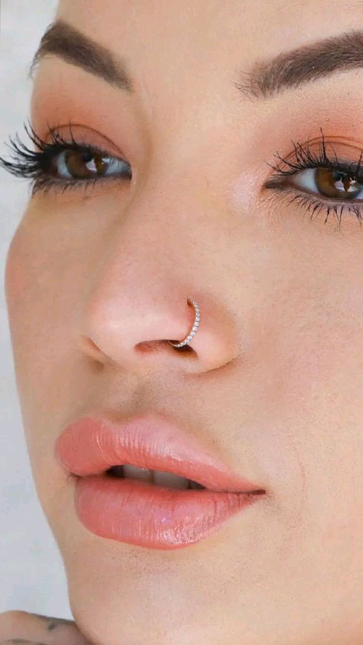Stainless steel Nose ring with piercing-silver
