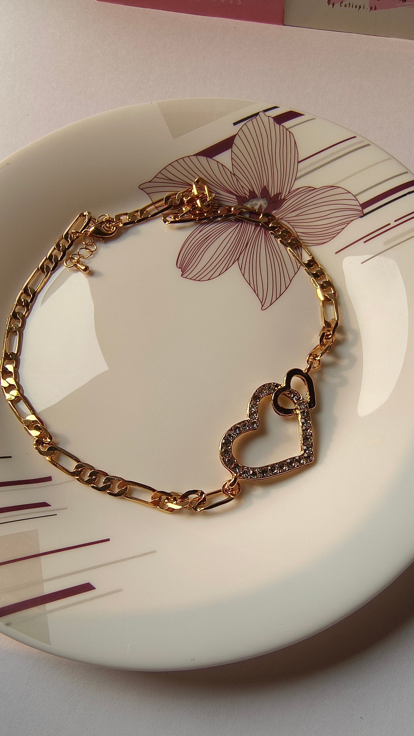 Elegant Large Heart Zircon Ring with Thick Gold Chain – Statement Jewelry for Every Occasion
