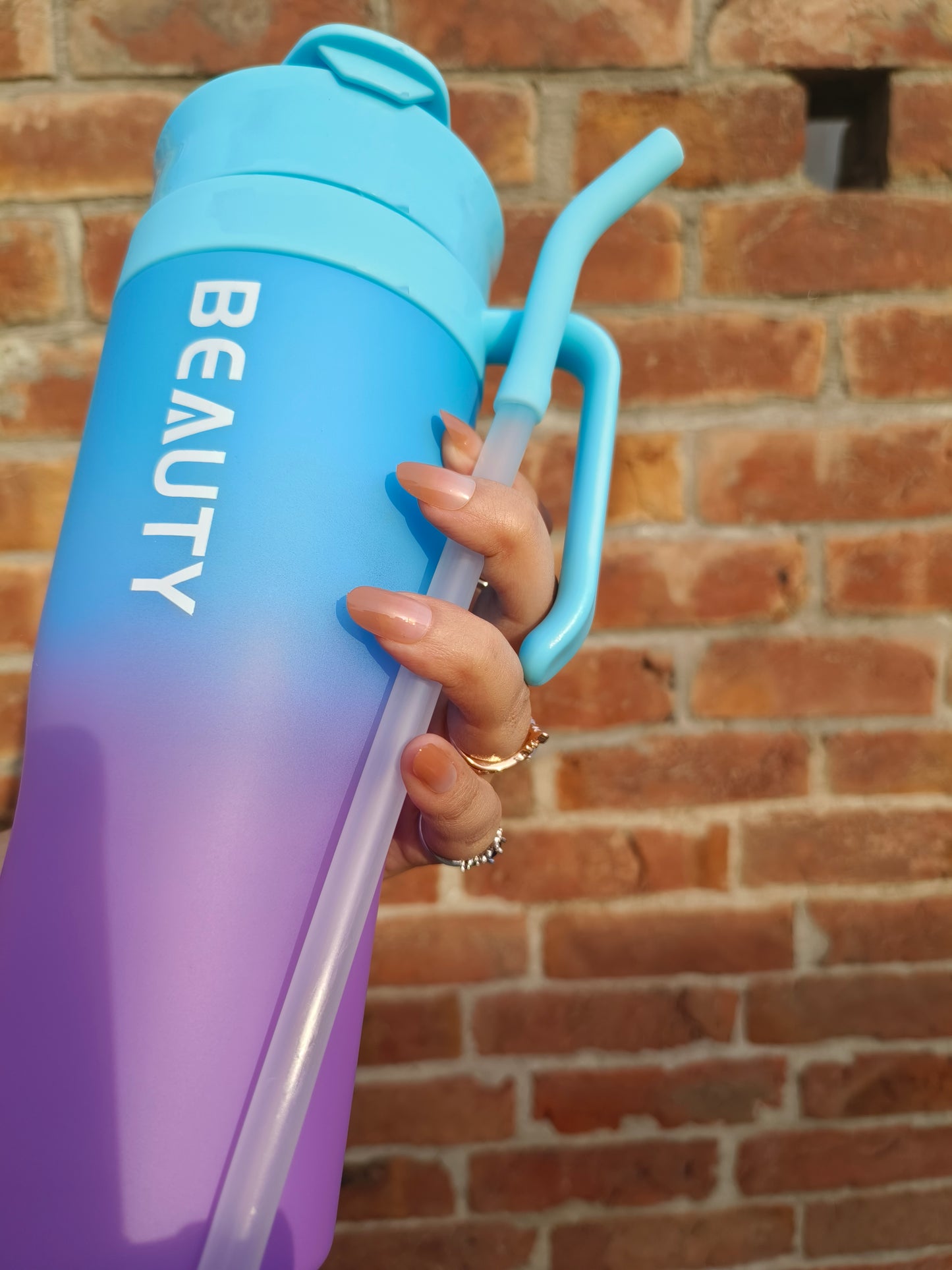 Ethereal Glow Beauty Tumbler – Purple & Blue Hues