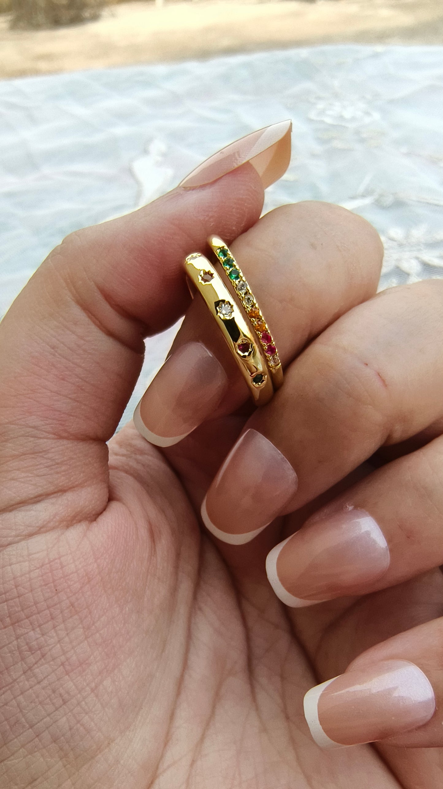 🌙✨ Vintage Golden Moon & Star Ring Set –2pcs