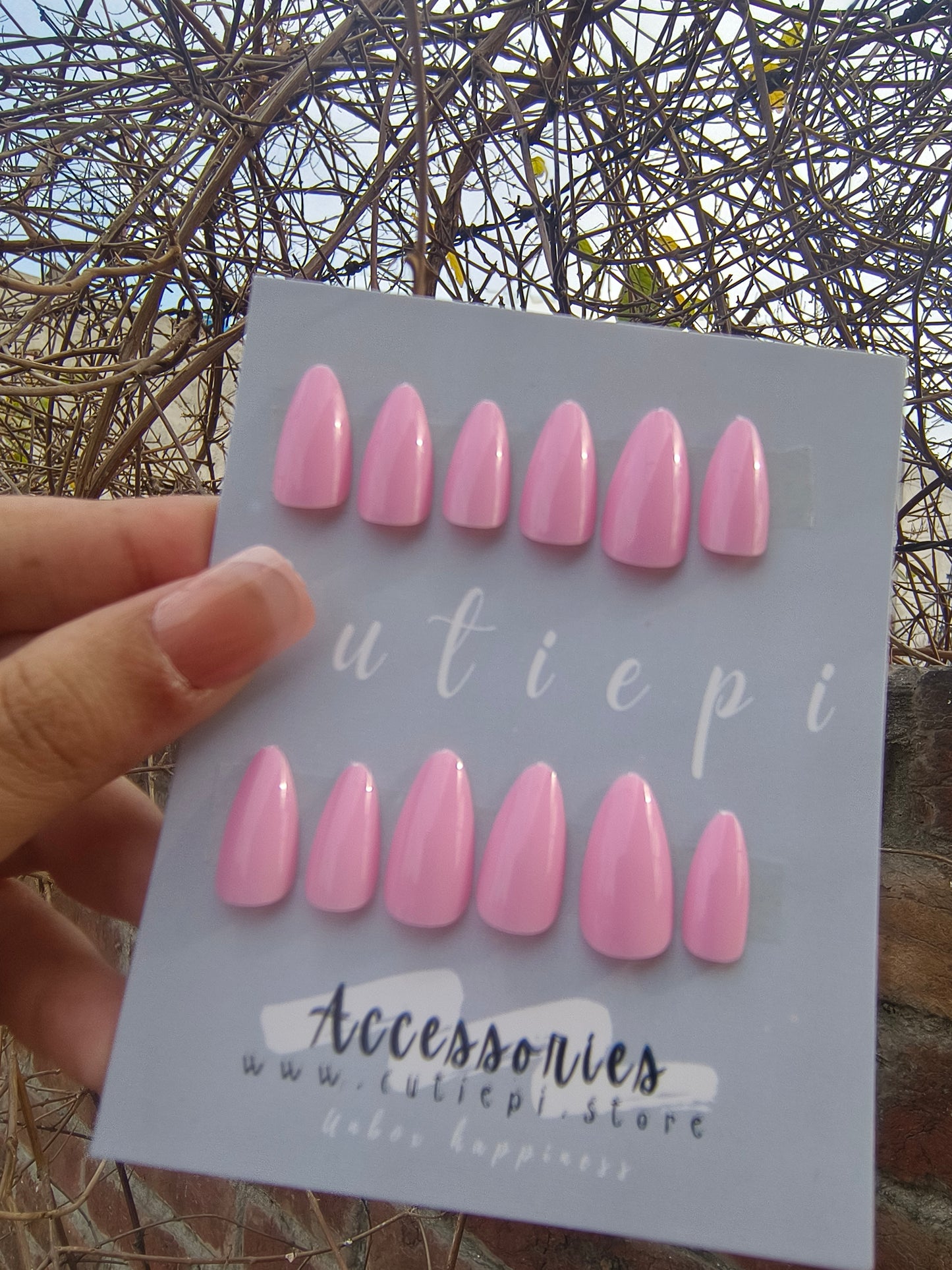 Blush Elegance Almond Nails – 24pcs with Kit ✨💖