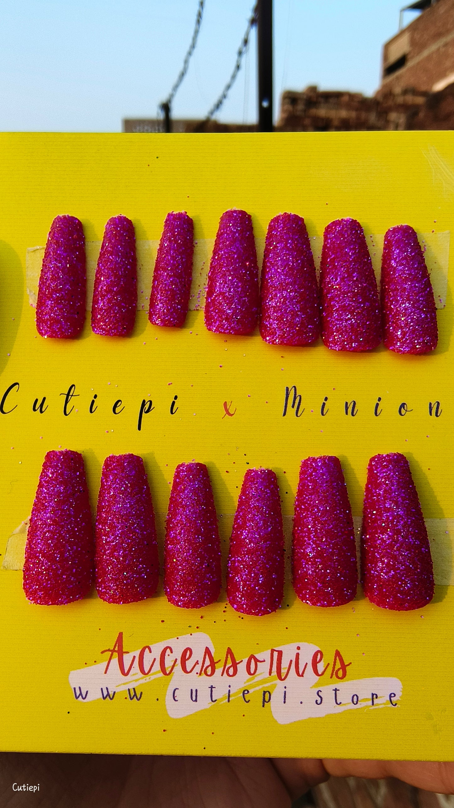 Lavender Luxe - 24pcs Full Glitter Light Purple Rectangular Nails