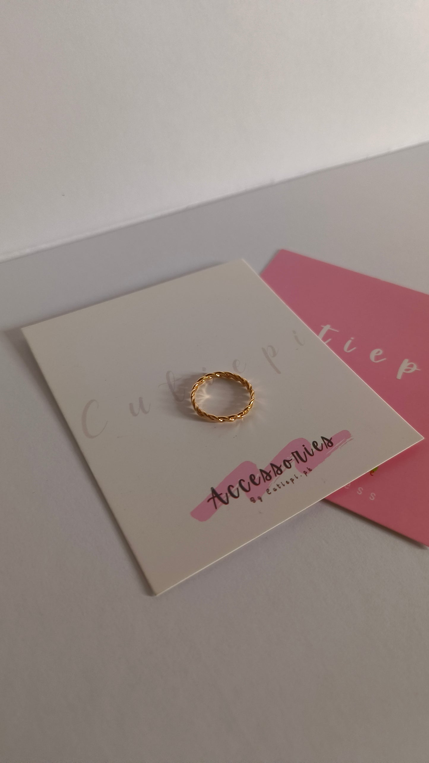 Elegant Double Loop Gold-Plated Round Ring