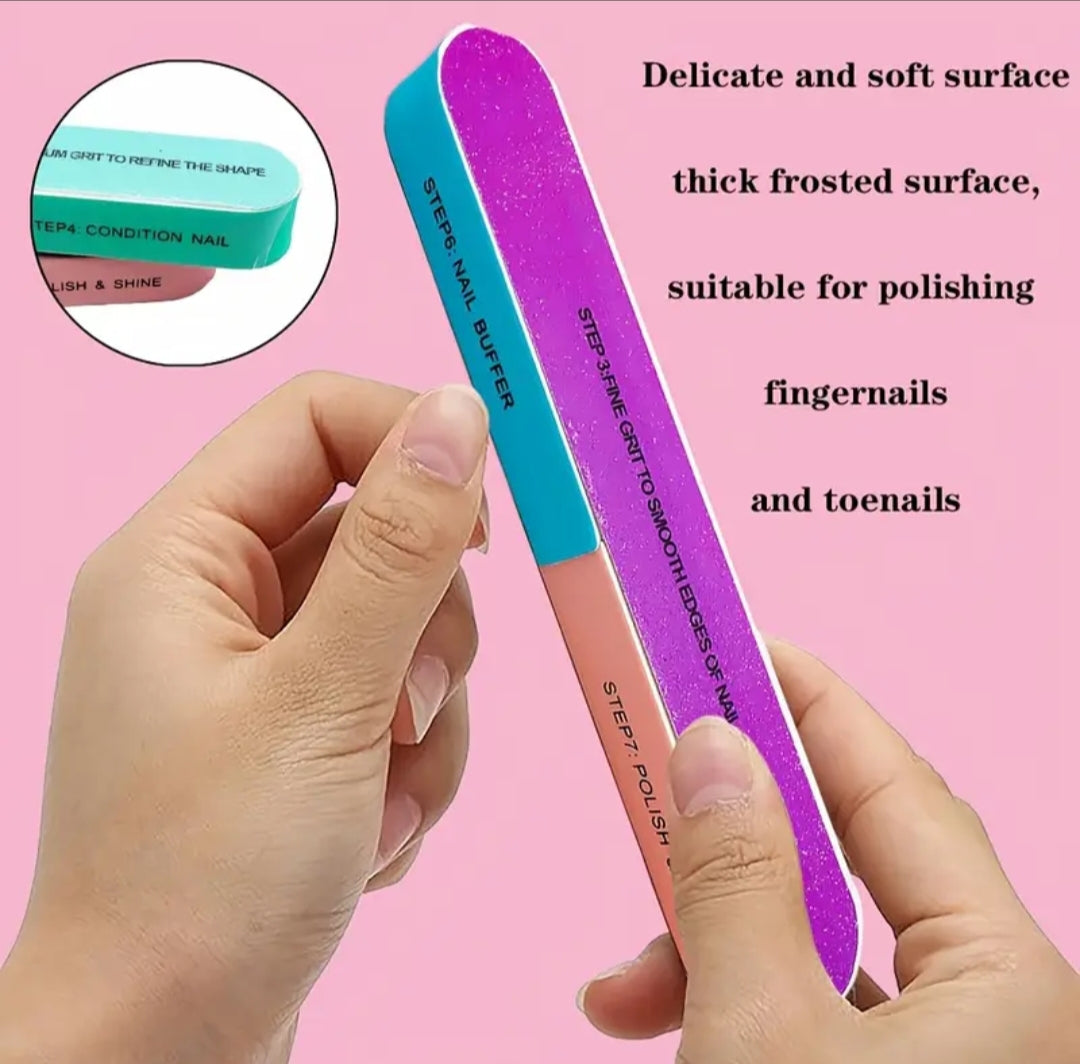 7 Step Multi Functional Nail File- For Nail Polishing and Shine