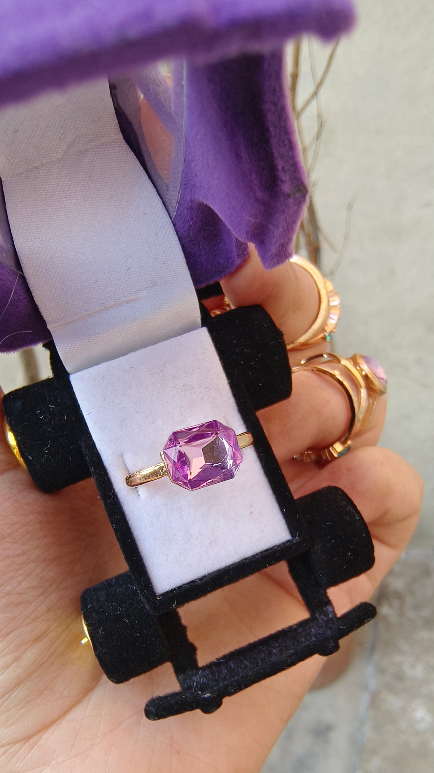 Dazzling Violet Glam Ring – A Sparkling Must-Have! Anti tarnishing