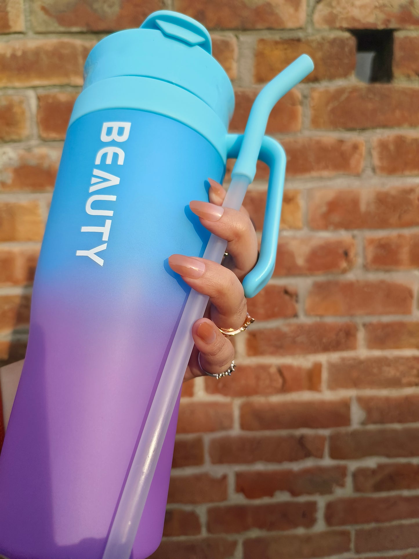 Ethereal Glow Beauty Tumbler – Purple & Blue Hues