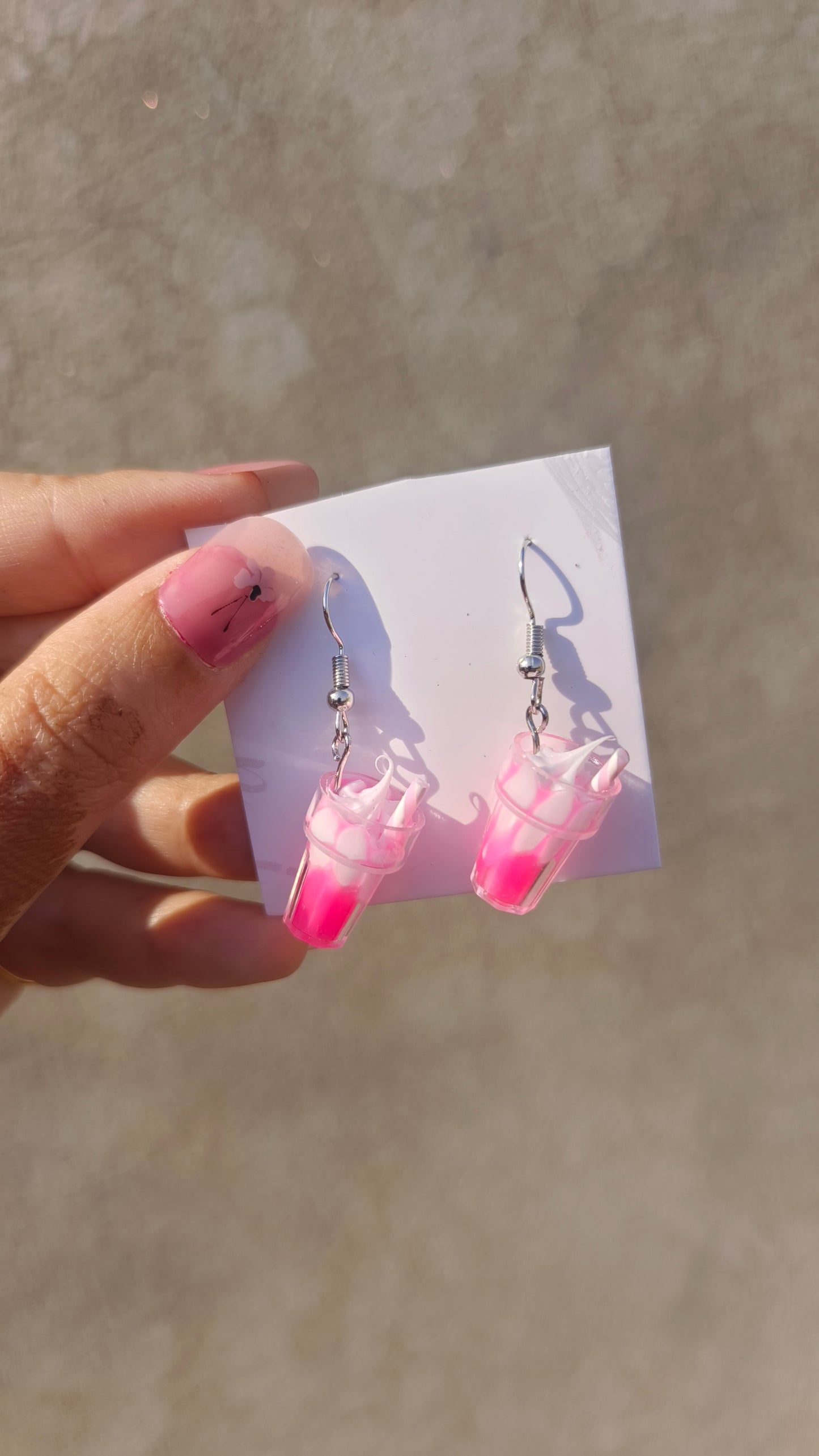 Korean-Inspired Shake Earrings – Pink Charm