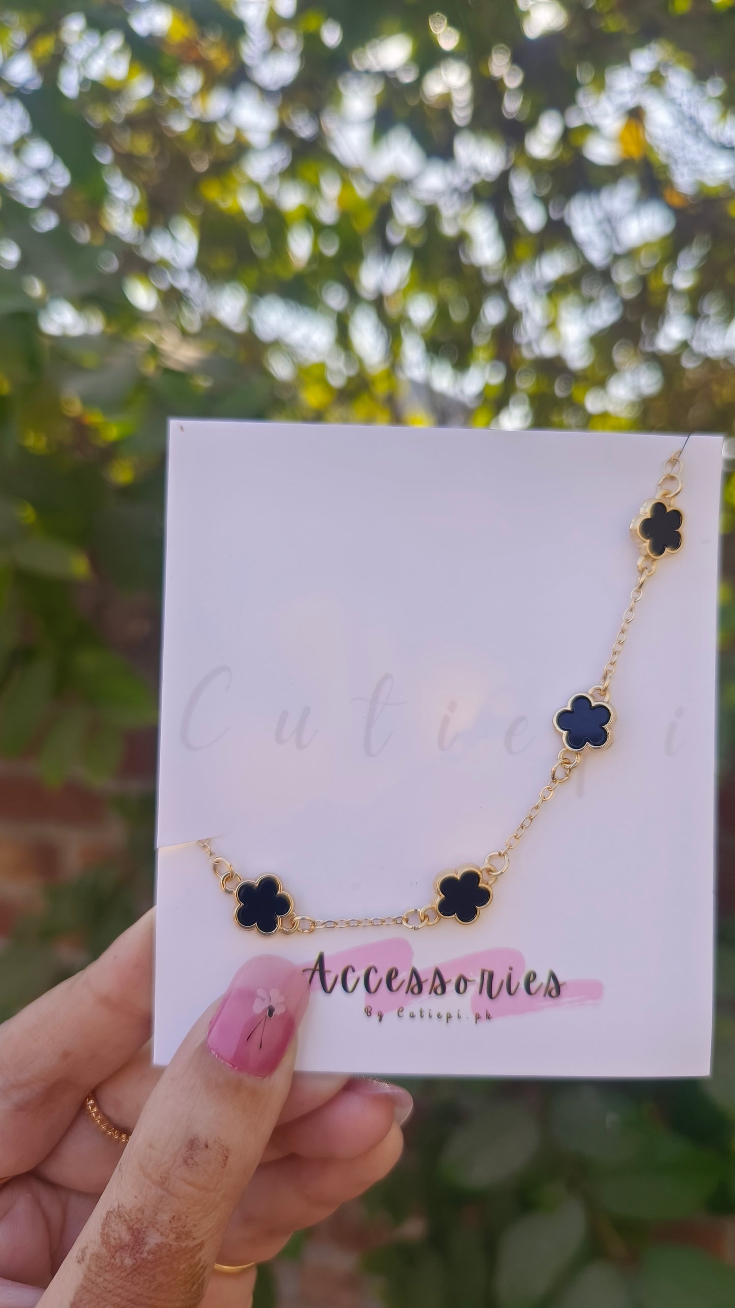 5pcs high quality Black Clover Jewelry Set – Bohemian Necklace, Earrings, Ring bangle and bracelet