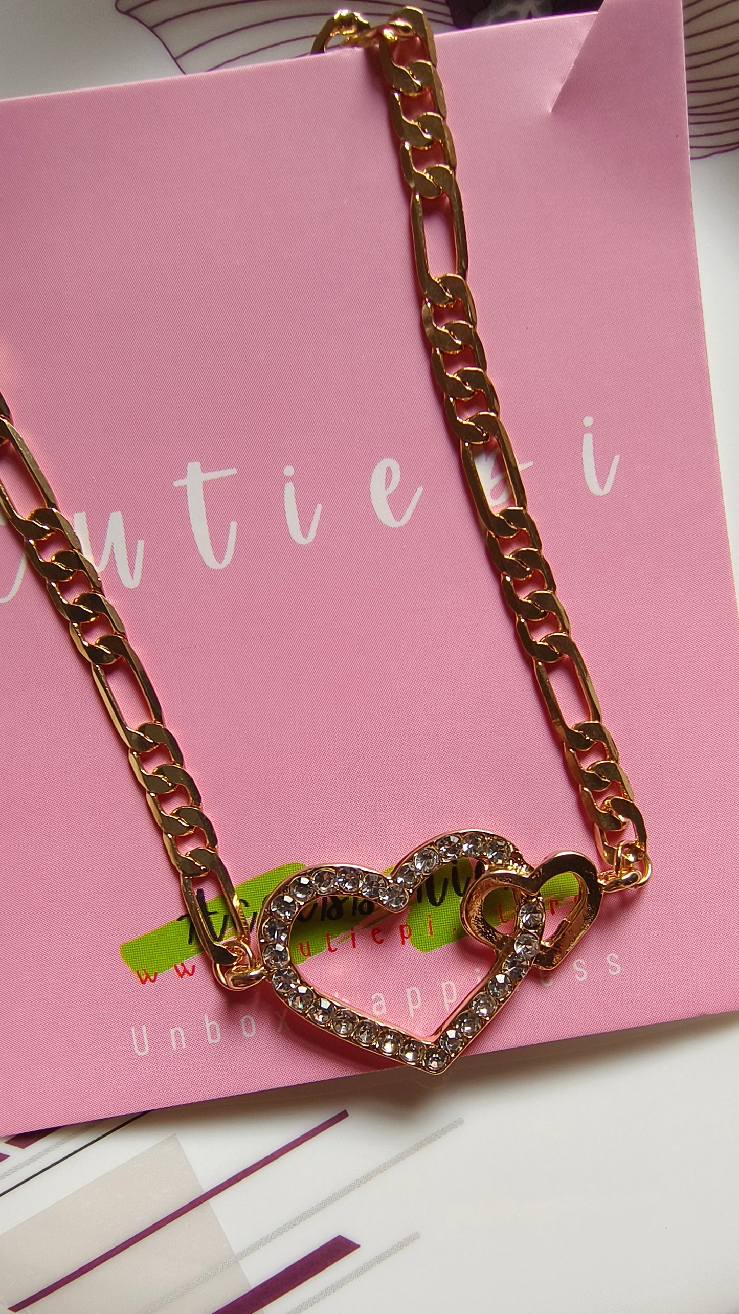 Elegant Large Heart Zircon Ring with Thick Gold Chain – Statement Jewelry for Every Occasion