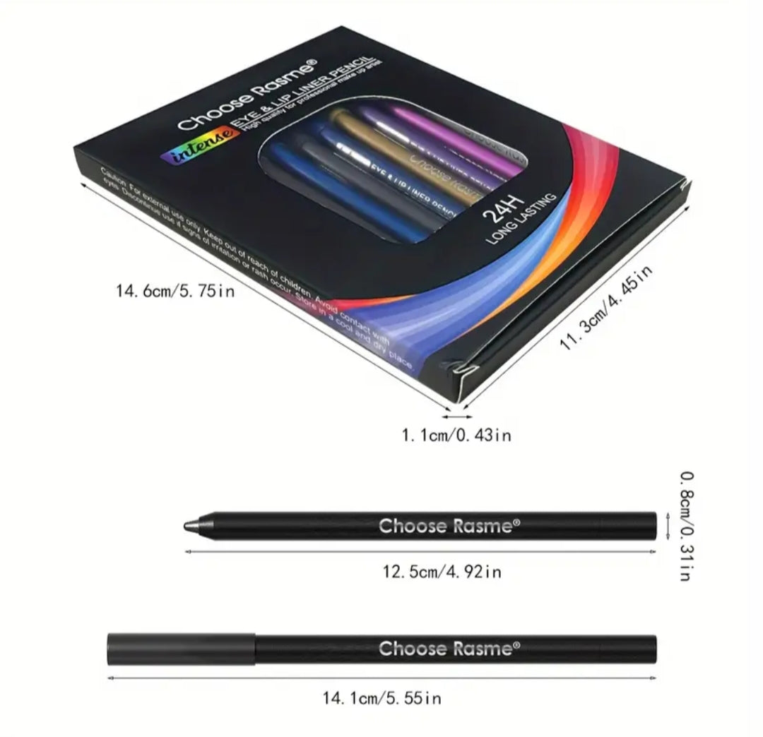 24H Waterproof Eyeliner or Lip liner, Smudge-Proof Long Lasting Color