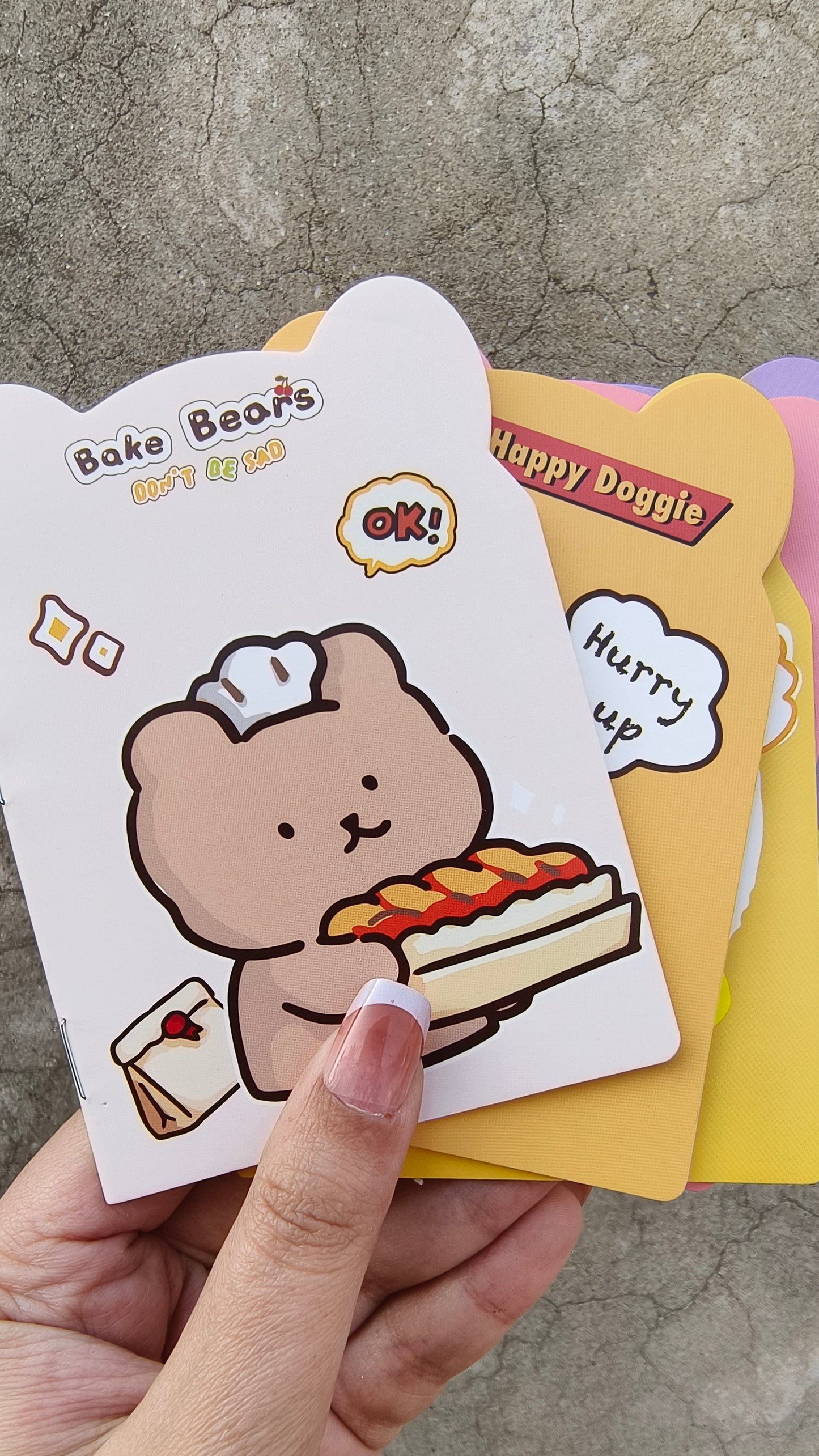 Cute Cartoon Mini Notebook – Pocket-Sized Journal with Bookmark Feature"