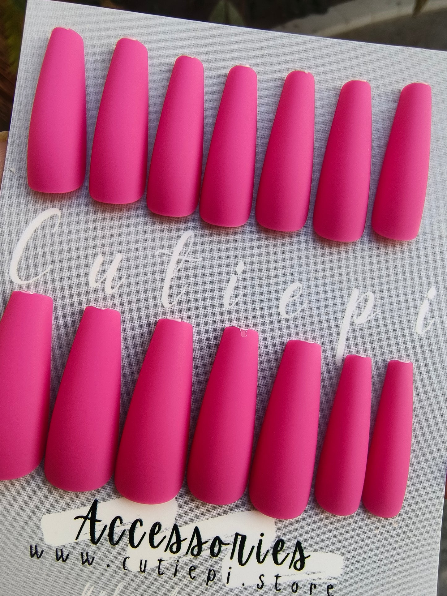 Velvet Rose Matte Nail Set – 24pcs with Kit