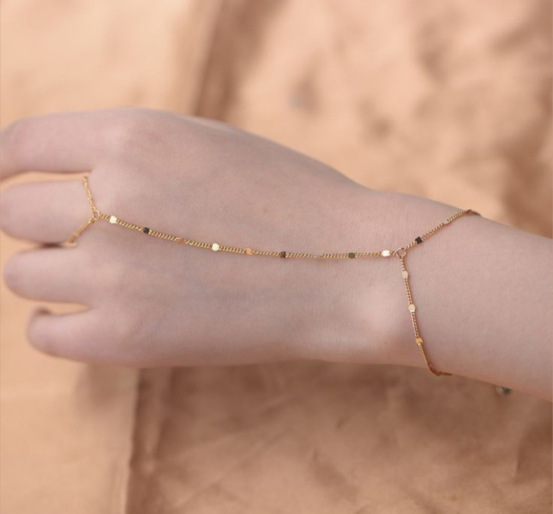 HandChain-Premium Gold Plated Hand and Ring Chain (Best Seller)