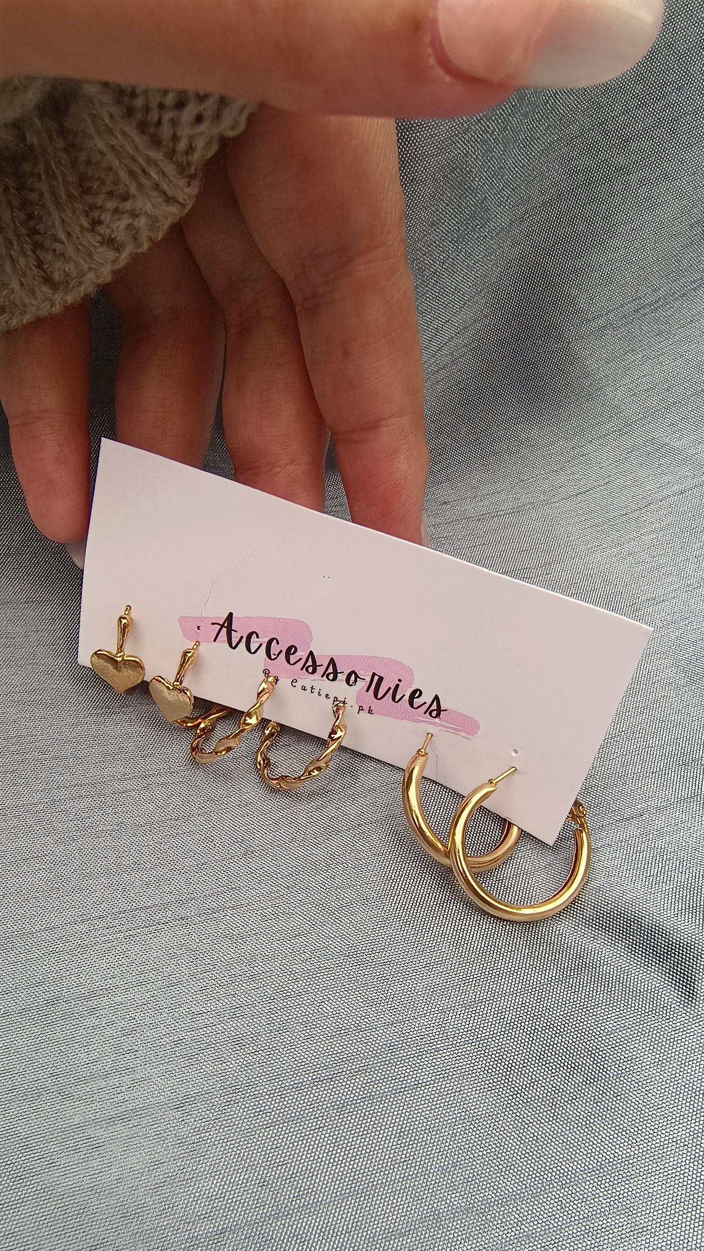 "Golden Glow: 3pcs Small Classy Hoops Set"