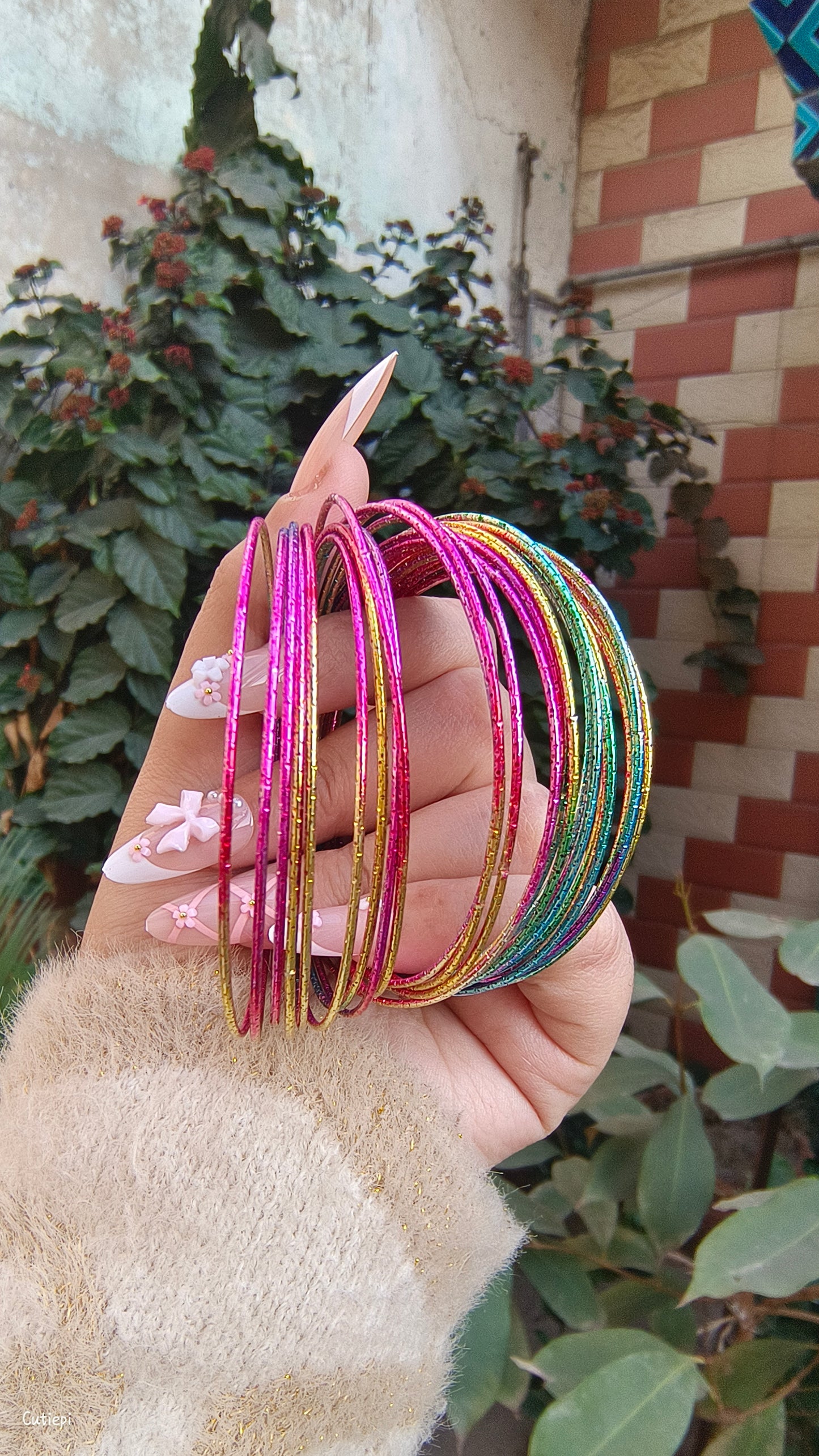 Prism Glow Rainbow Bangle Set – 6pcs ✨
