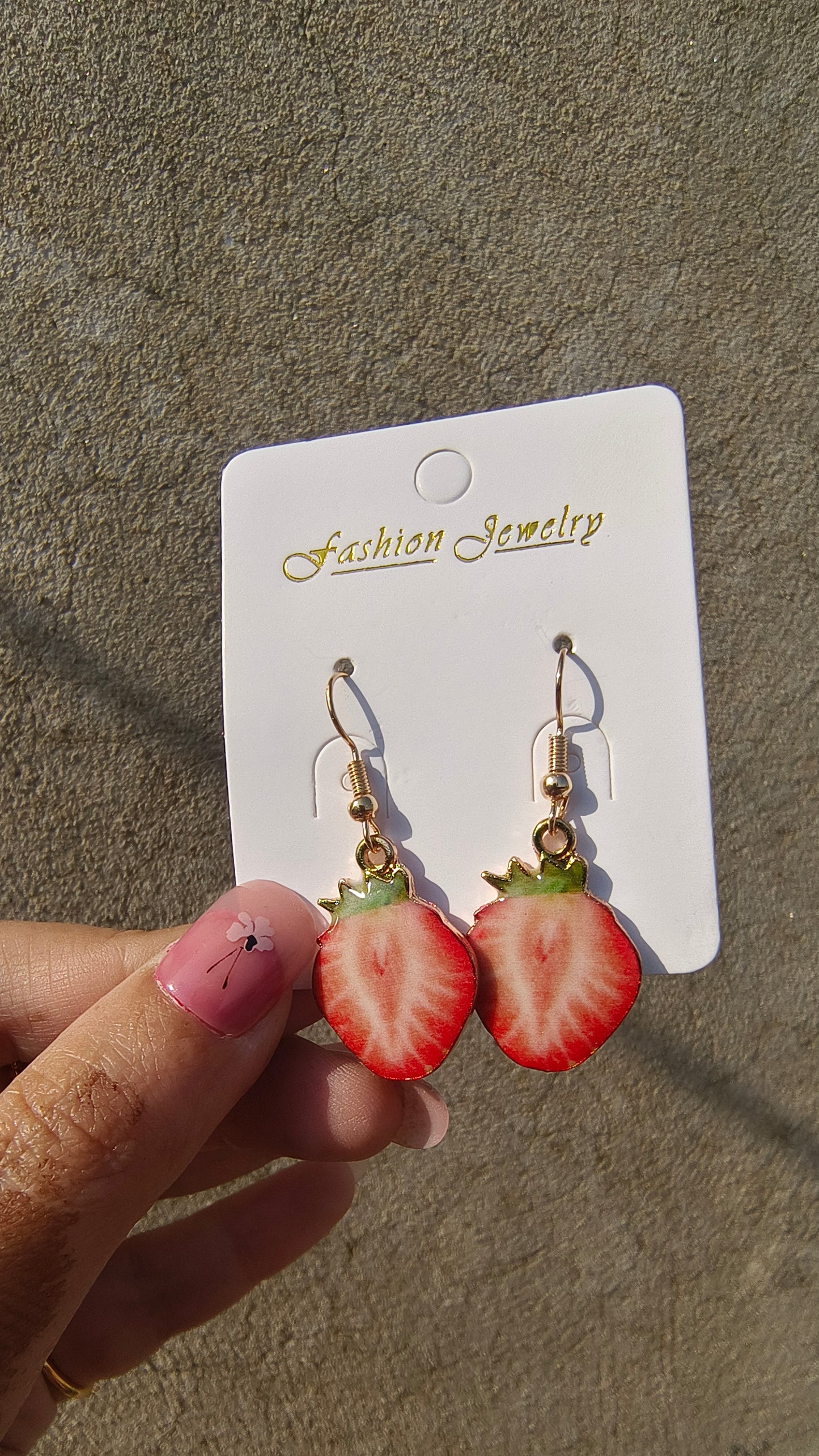 Strawberry Metal Earrings – Sweet & Stylish