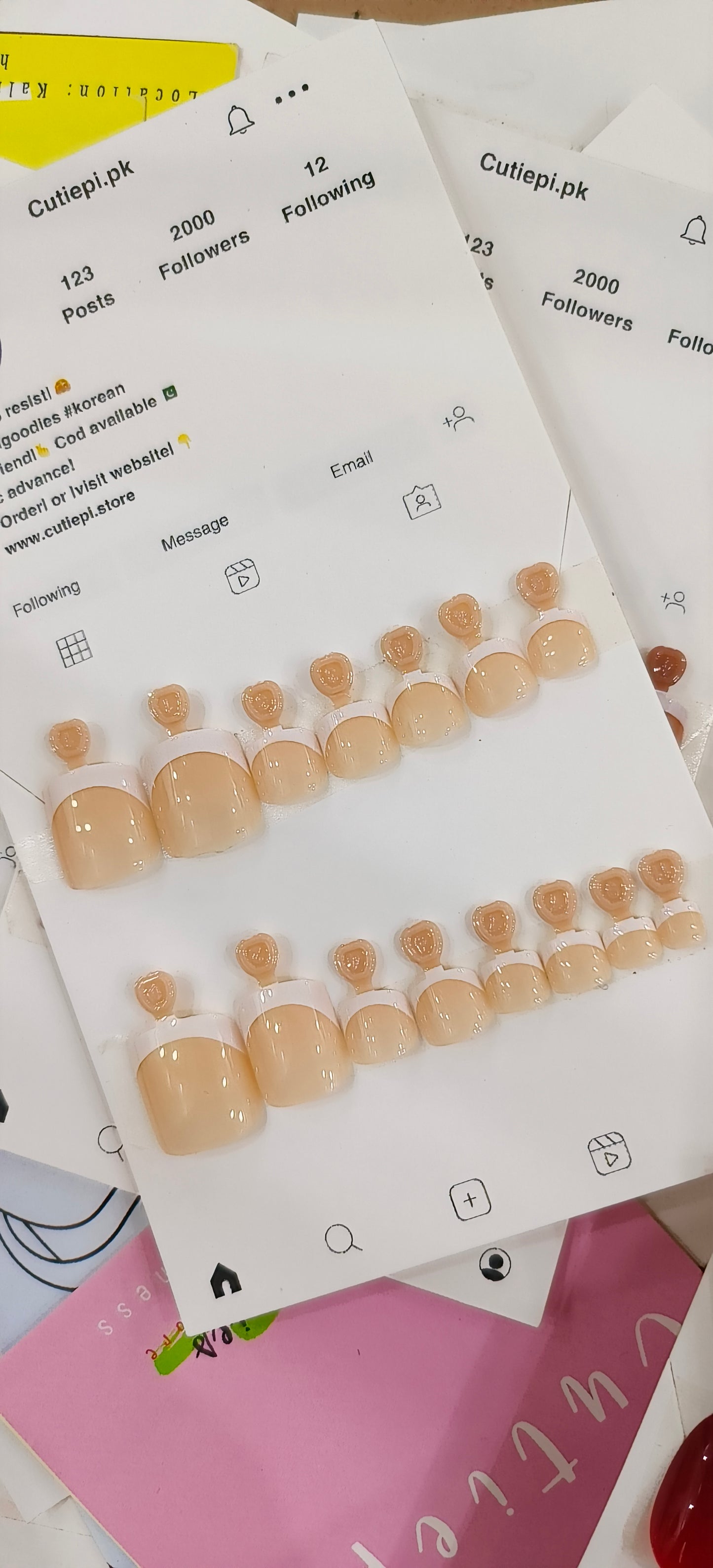 Plain French - 24pcs Toe nails with Application Kit