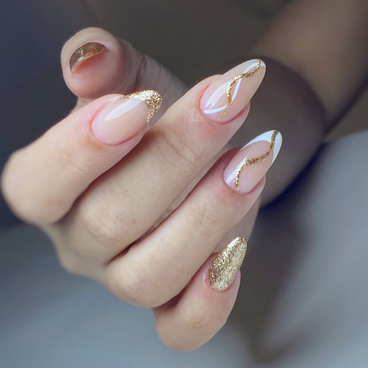Glitter French- 24pcs With Application kit