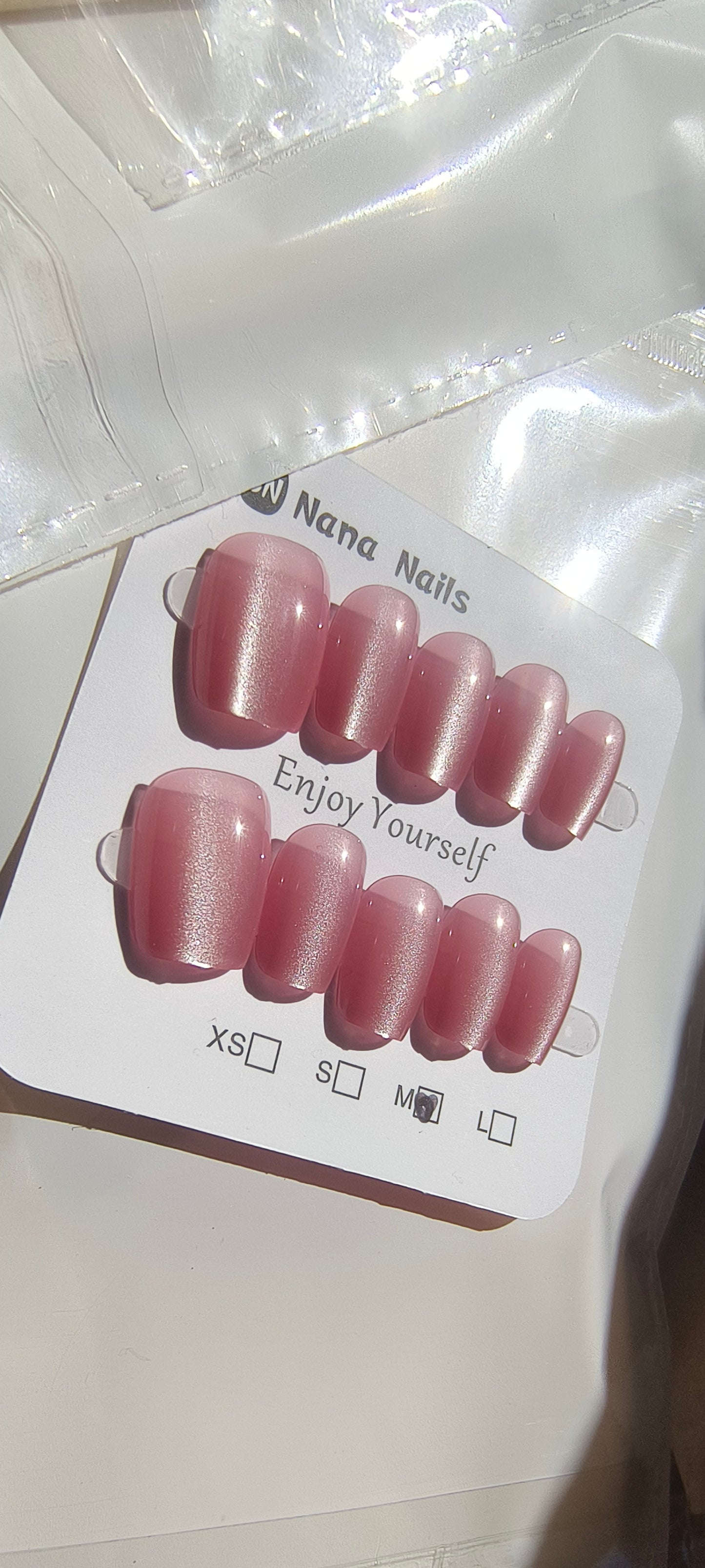 Velvet Rose Cat Eye Nails – 10pcs Set with Kit